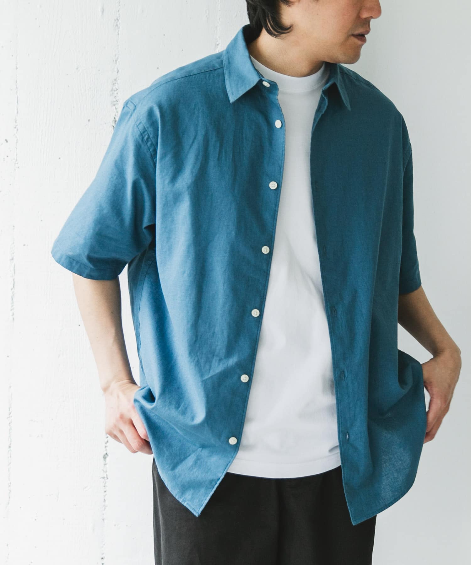 ヘンプコットン レギュラーカラーシャツ