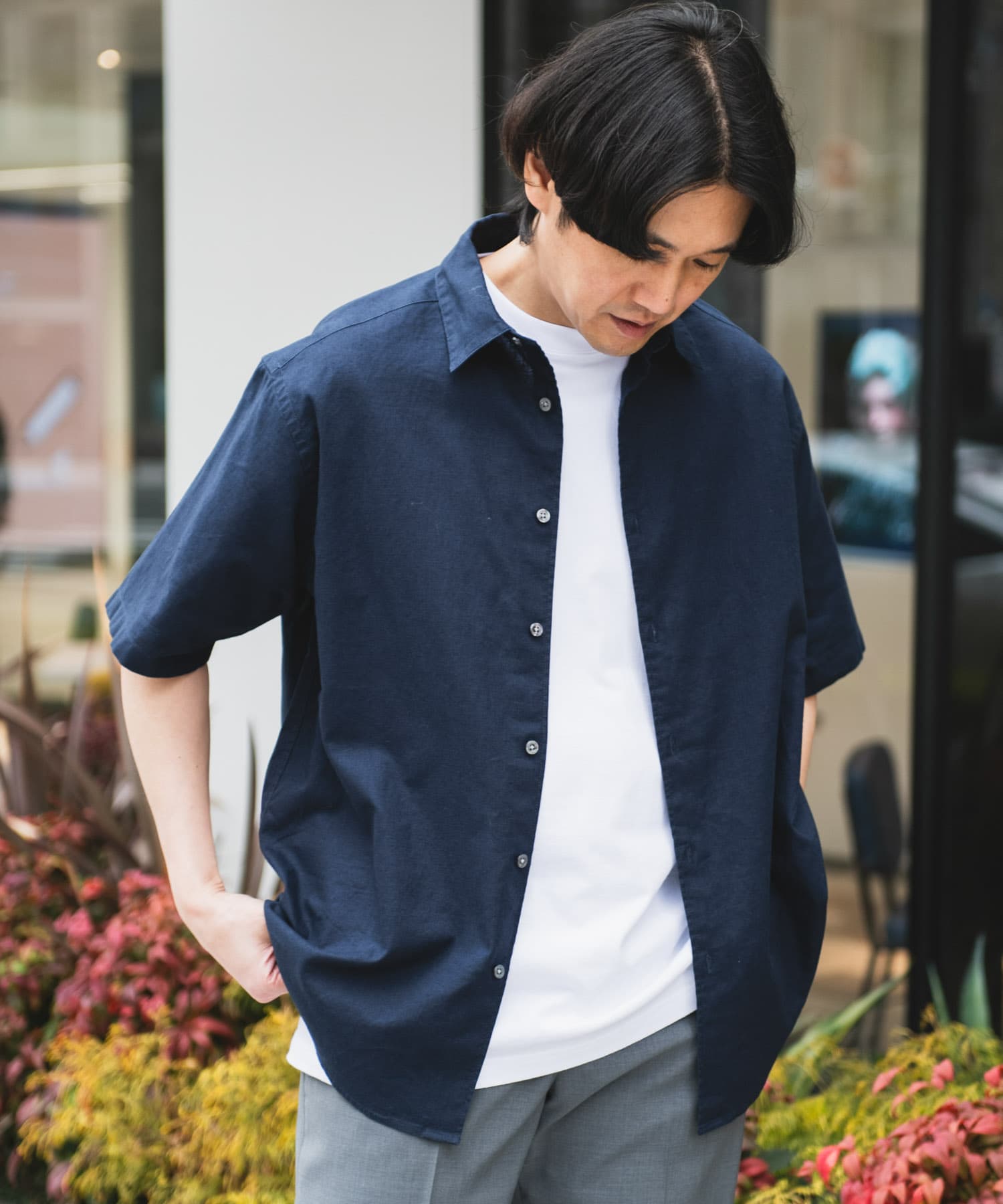 ヘンプコットン レギュラーカラーシャツ