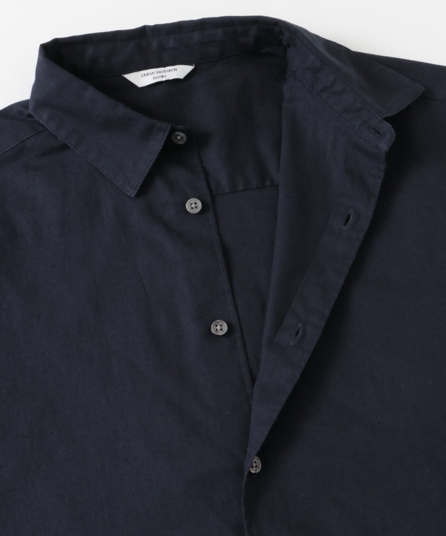 ヘンプコットン レギュラーカラーシャツ D.NAVY M