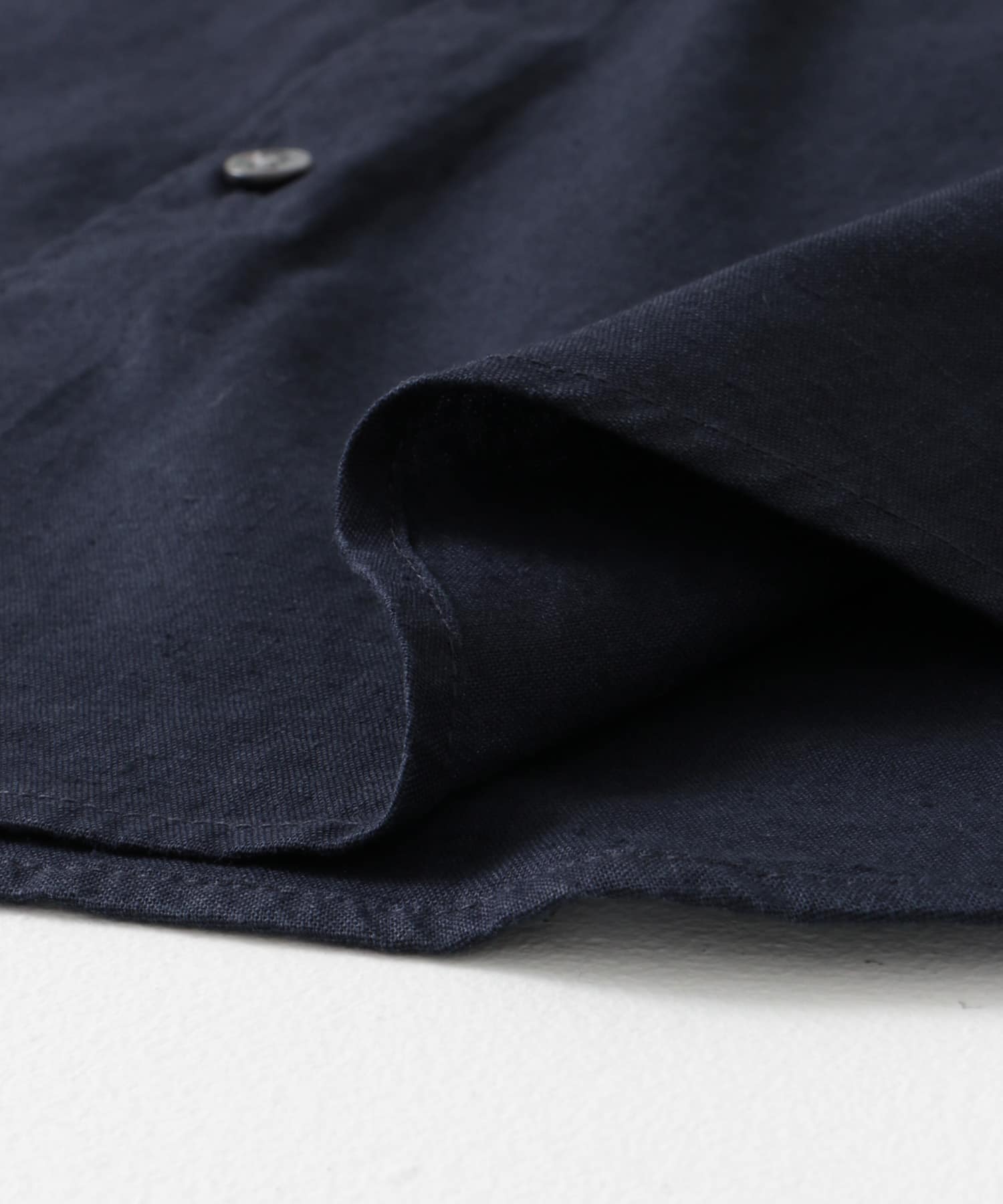 ヘンプコットン レギュラーカラーシャツ D.NAVY M