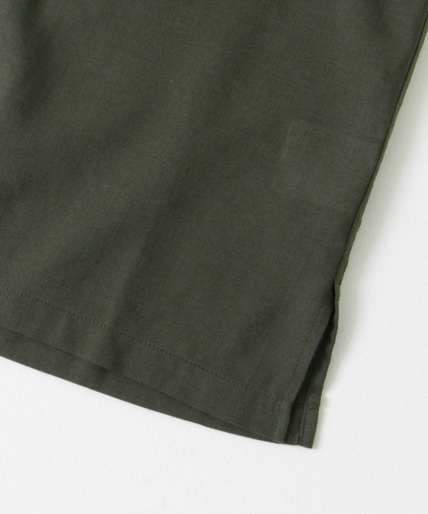 『XLサイズ/WEB限定』『UR TECH 高機能リネン』バンドカラーシャツ DARK GREEN M