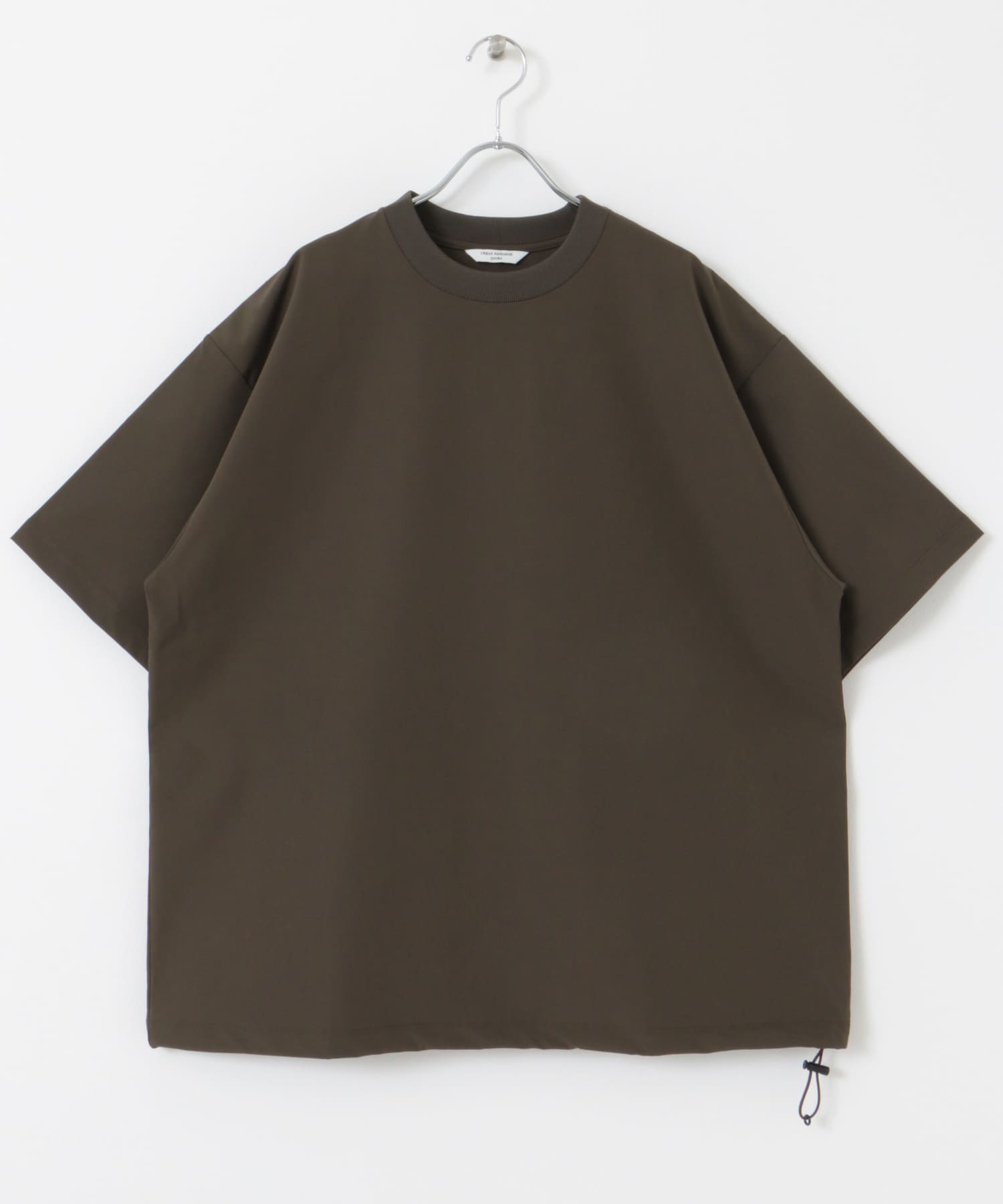 『吸水速乾/UVカット/防シワ』ダブルクロス ストレッチプルオーバー BROWN M