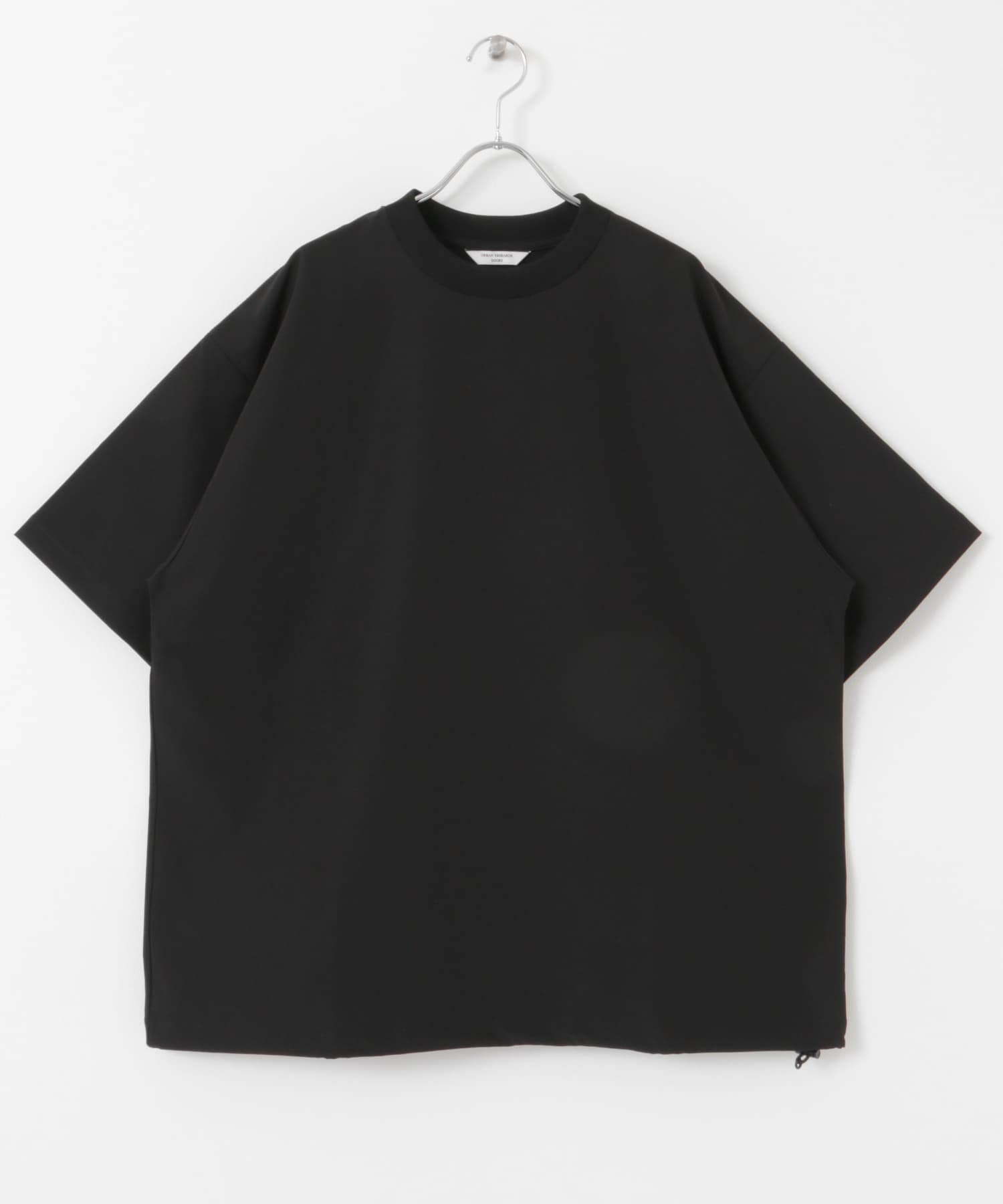 『吸水速乾/UVカット/防シワ』ダブルクロス ストレッチプルオーバー BLACK M