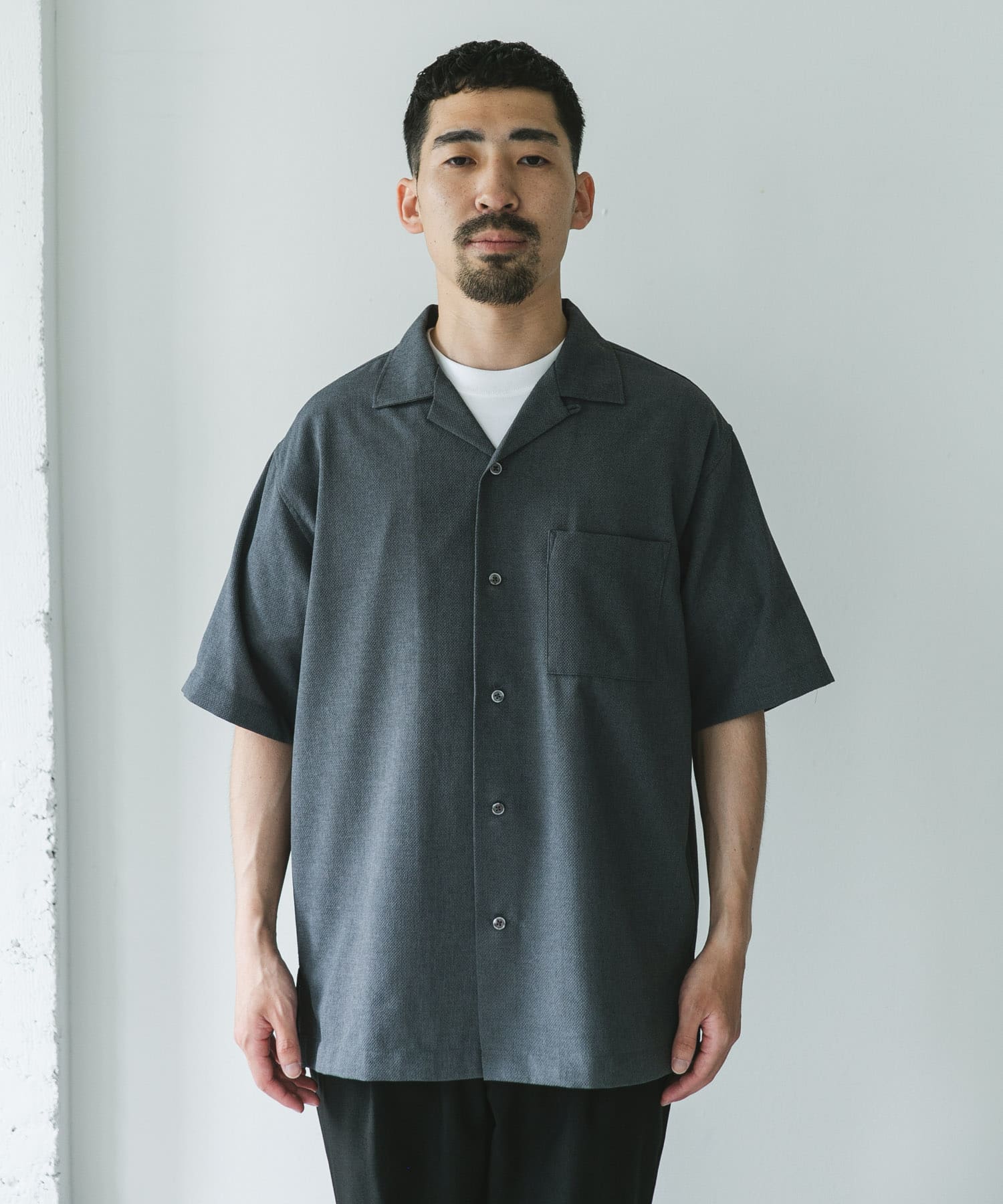 マイクロサッカー オープンカラー ショートスリーブシャツ(M