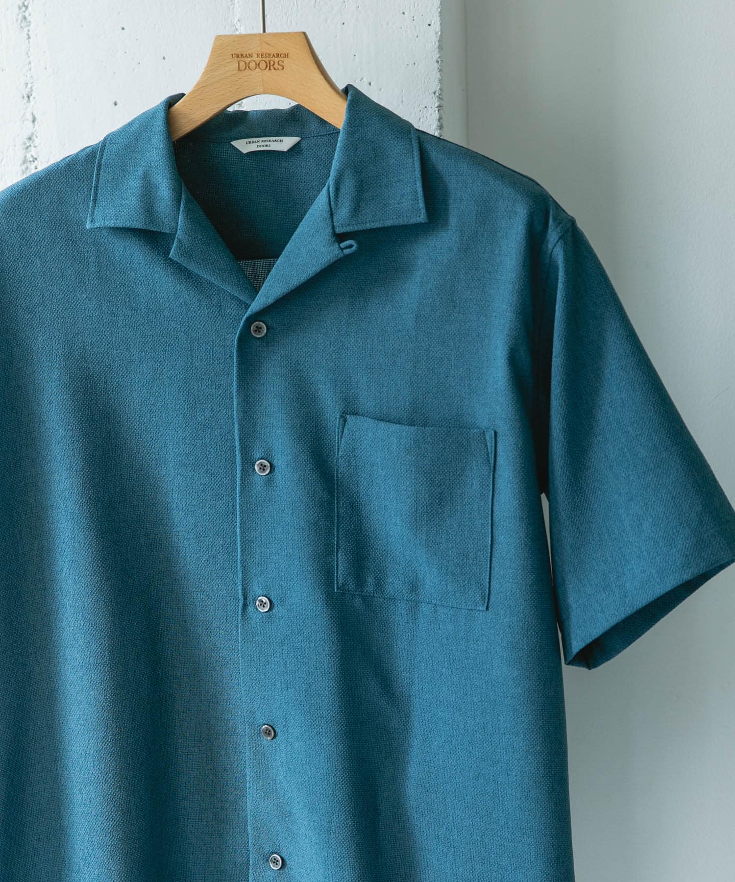 マイクロサッカー オープンカラー ショートスリーブシャツ BLUE GREEN M