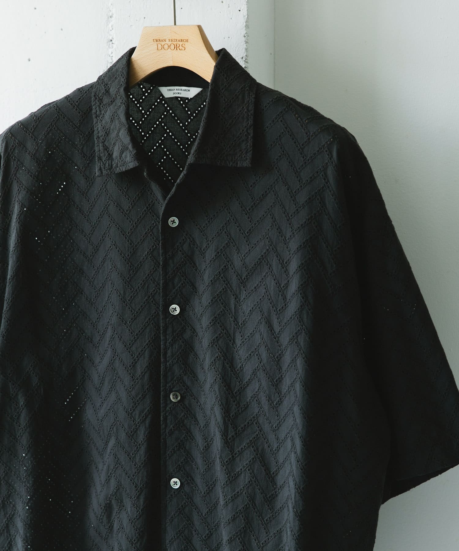 カラミショートスリーブシャツ CHARCOAL M