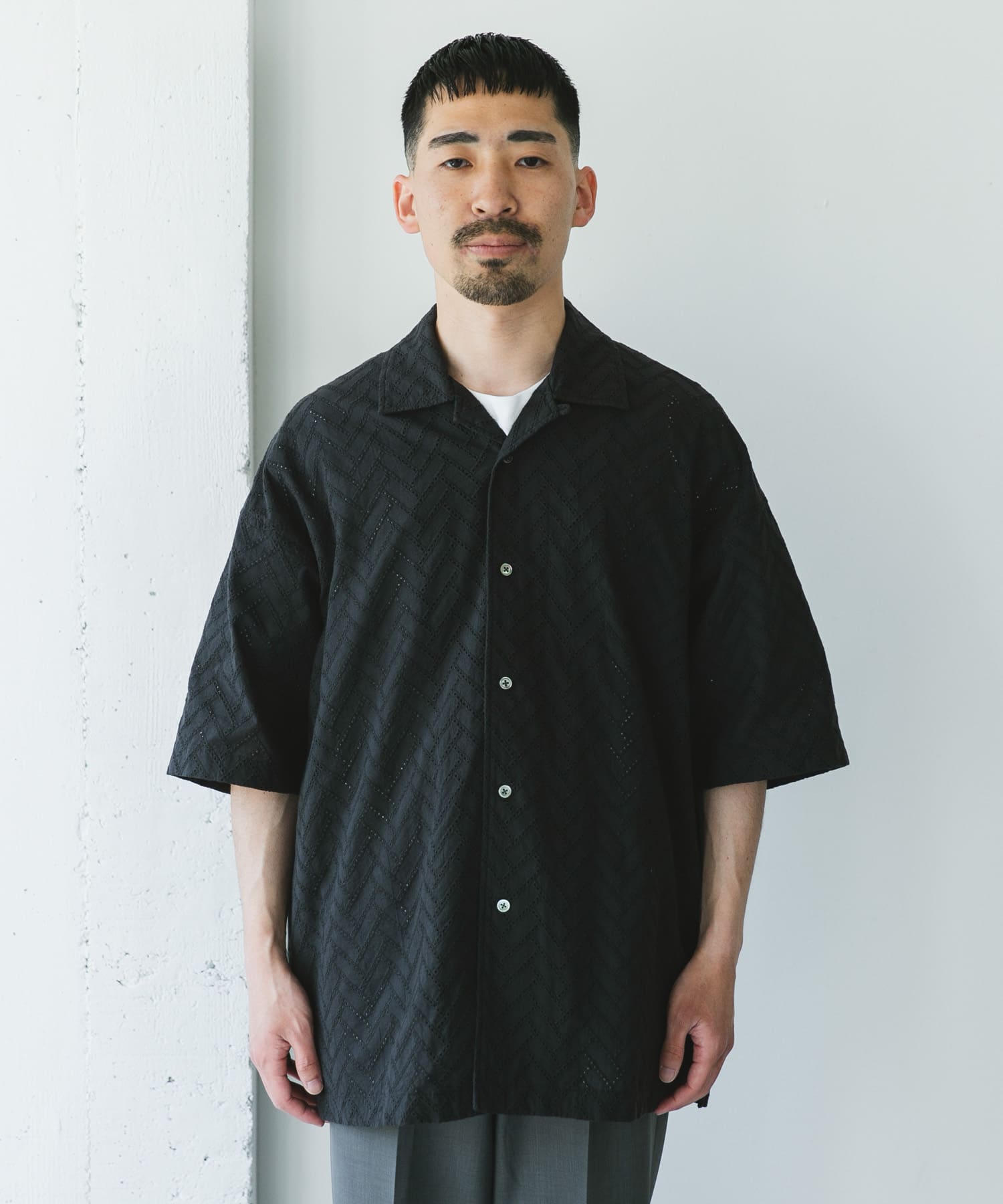 カラミショートスリーブシャツ(M DARK BLUE): トップス｜URBAN