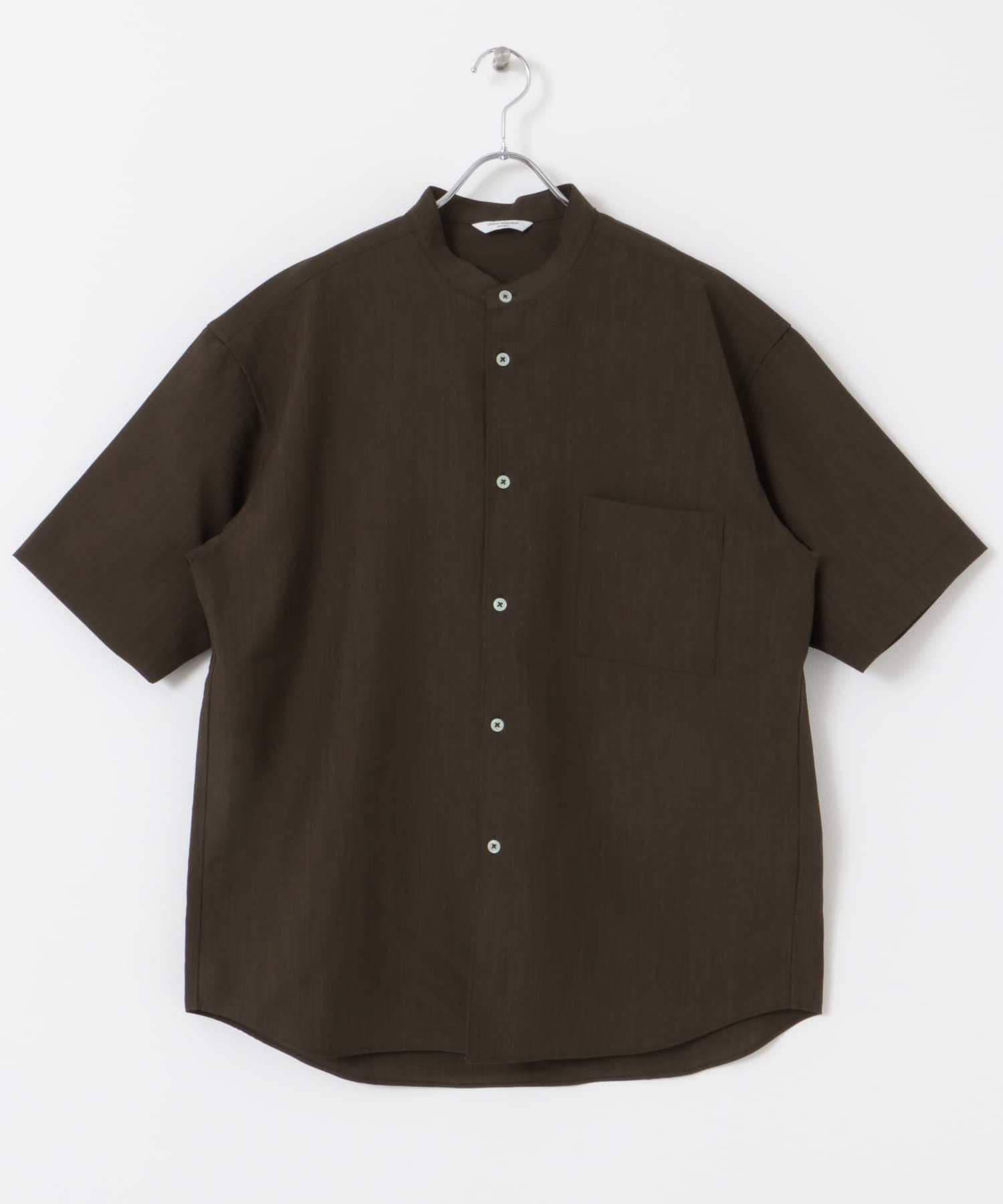 『XLサイズ/WEB限定』『吸水速乾』セオアルファバンドカラーショートスリーブシャツ BROWN M