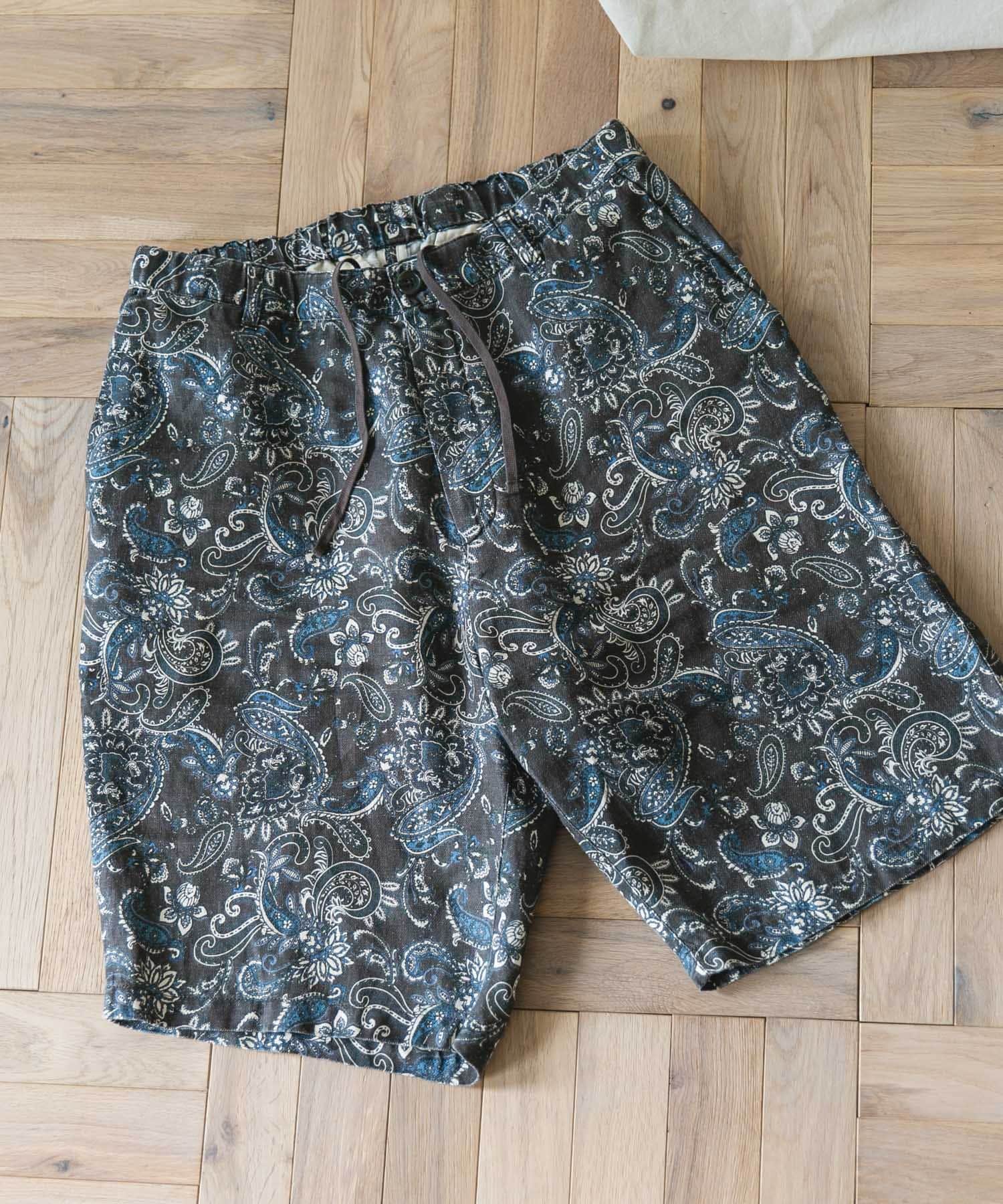 ツイルリネン イージーショーツ PAISLEY M