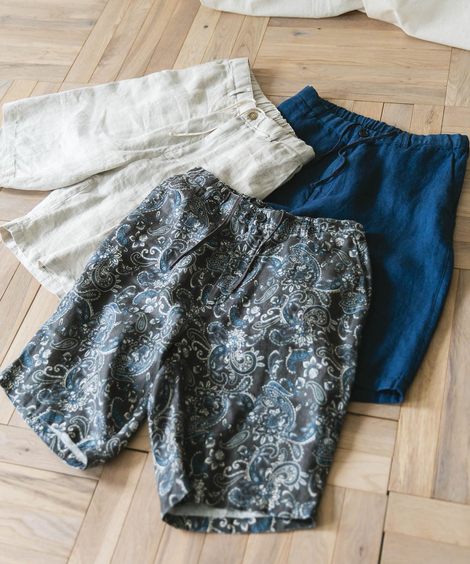 ツイルリネン イージーショーツ PAISLEY L