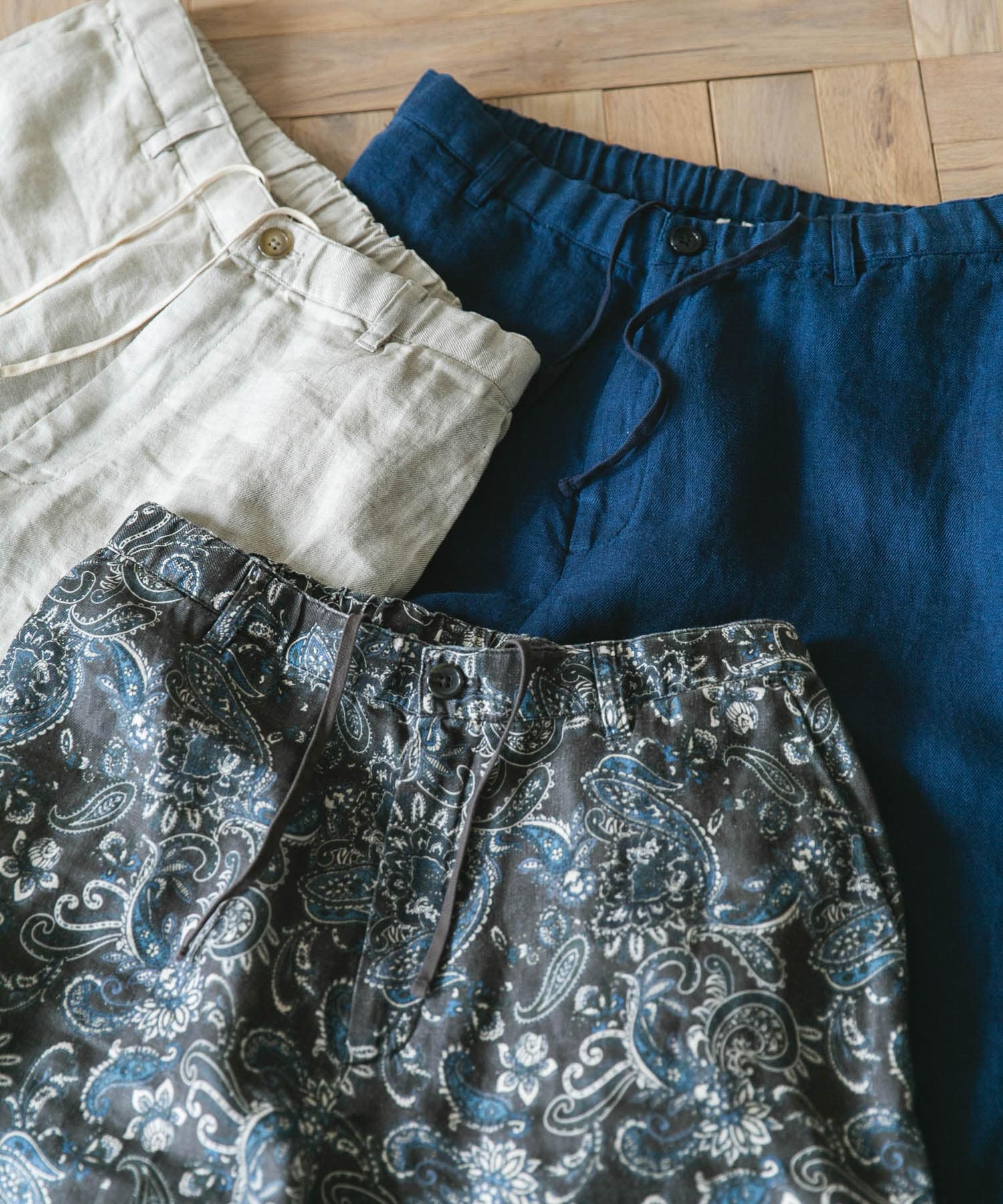 ツイルリネン イージーショーツ PAISLEY L