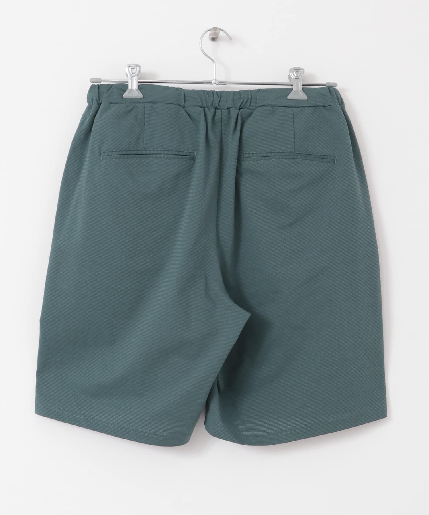 『吸水速乾/接触冷感/イージーケア』クイックドライ ワッフルメッシュ ショーツ BLUE GREEN M
