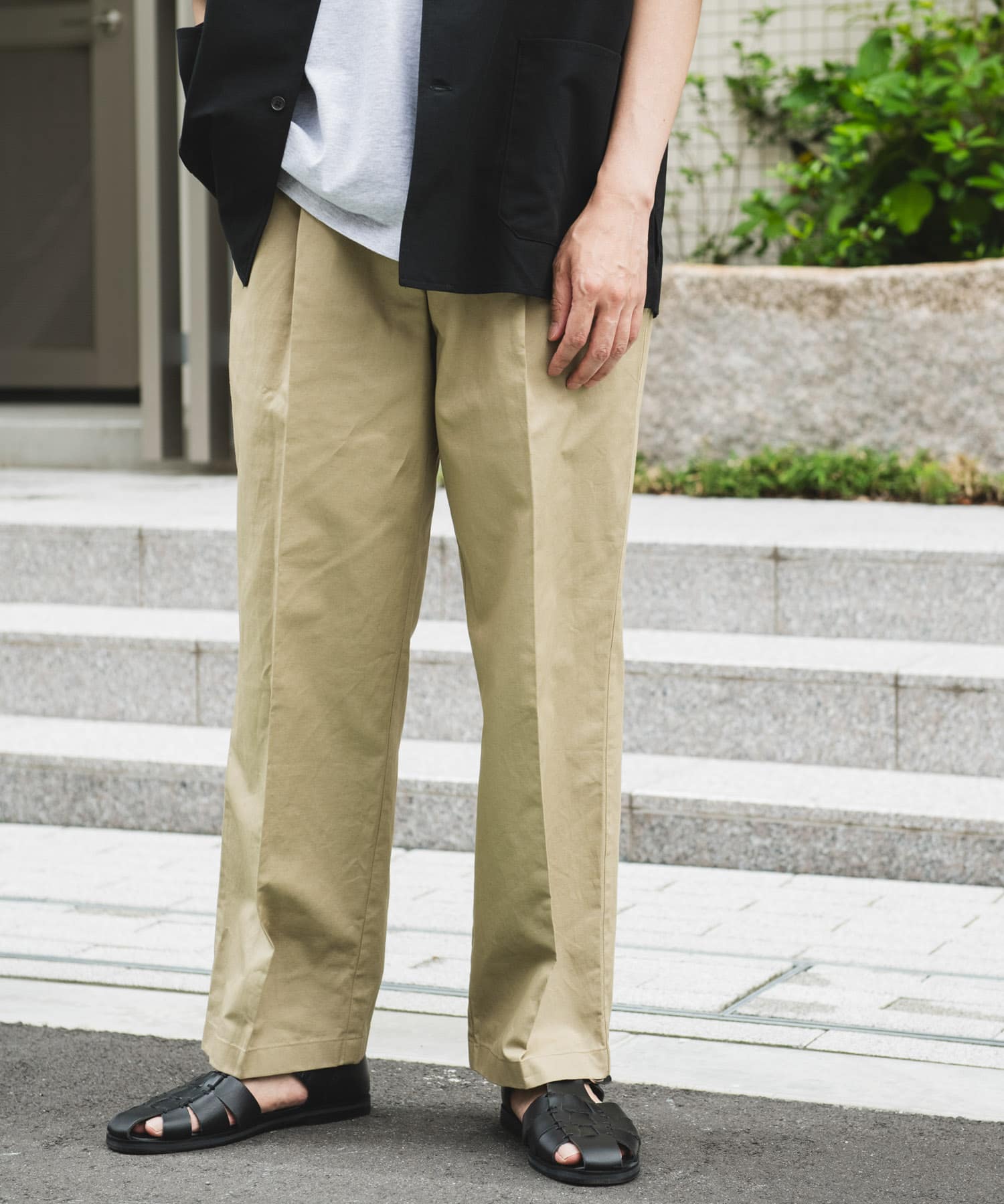 コットンリネンマーセライズライトチノトラウザー