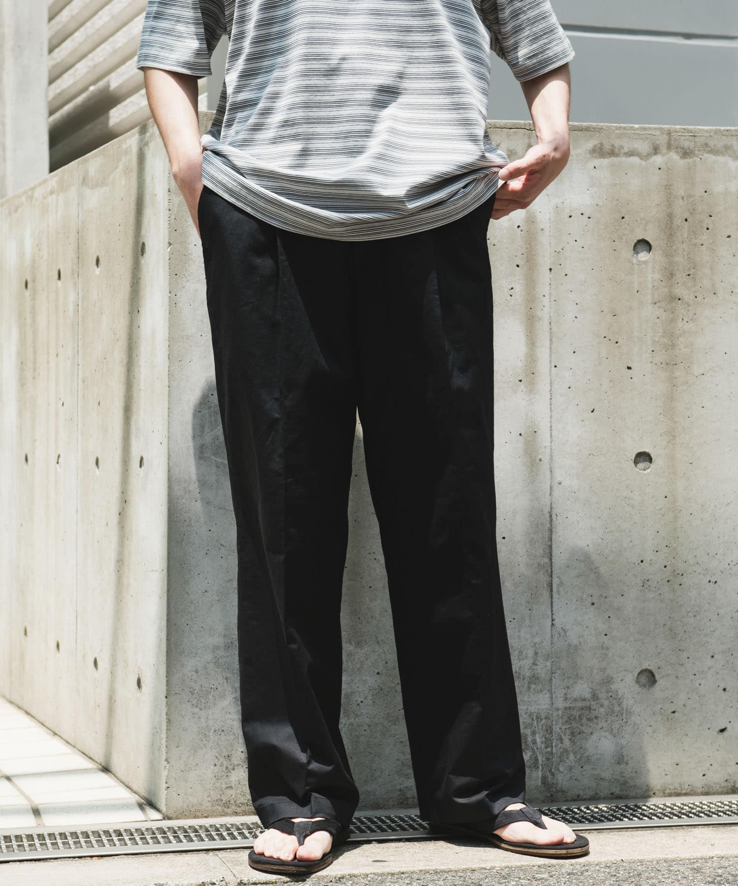 コットンリネンマーセライズライトチノトラウザー