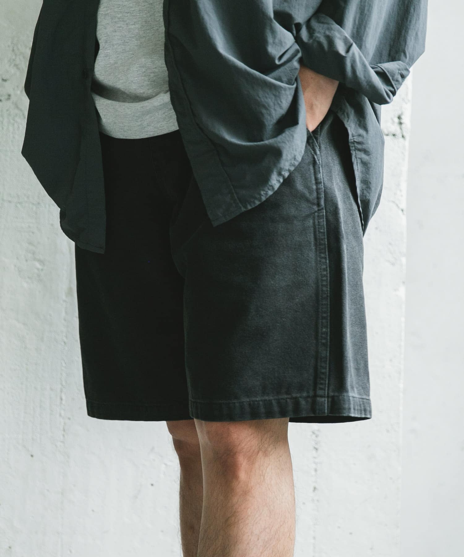 ガーメントダイダックワイドショーツ