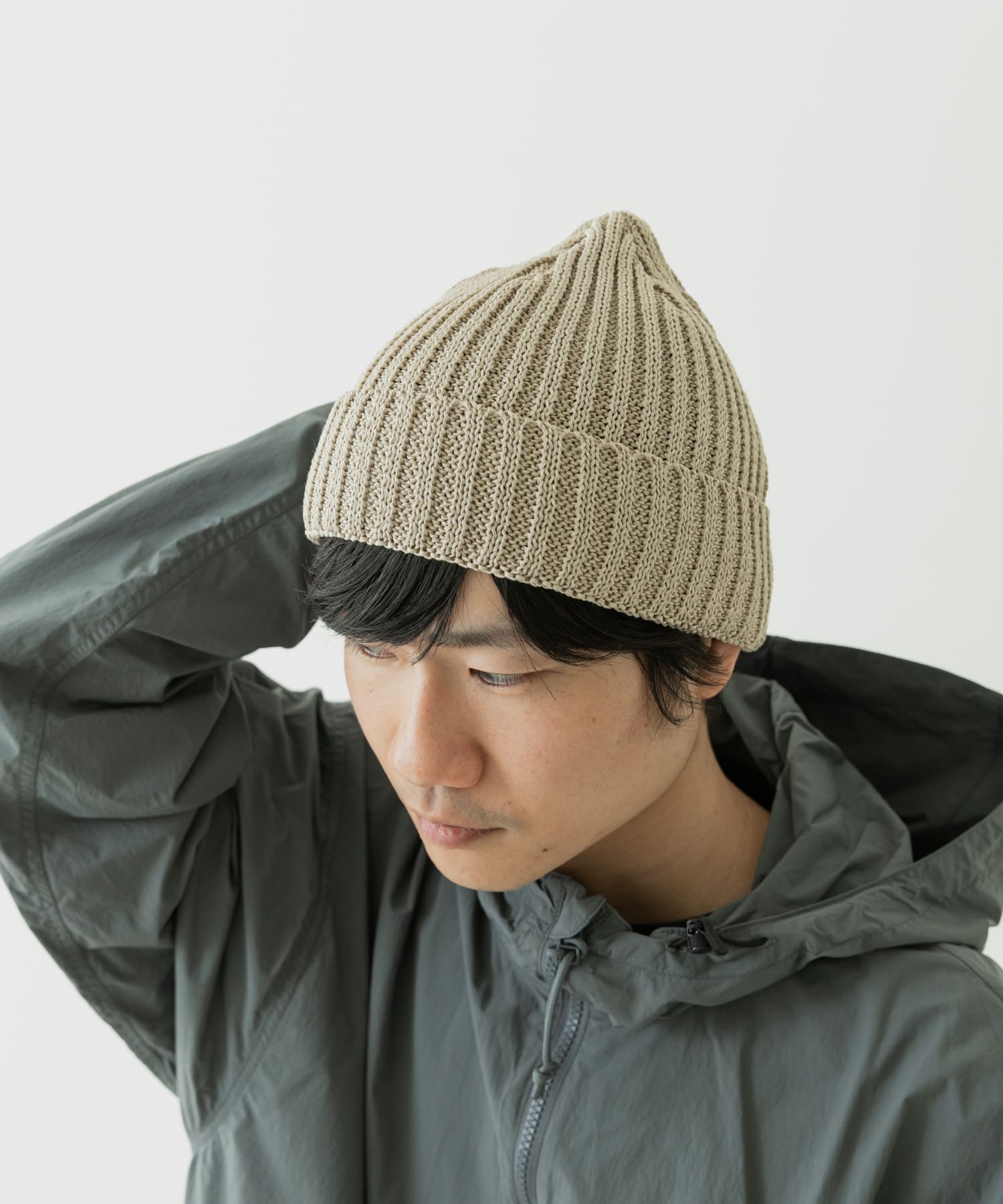 ストローヤーンニットキャップ BEIGE -