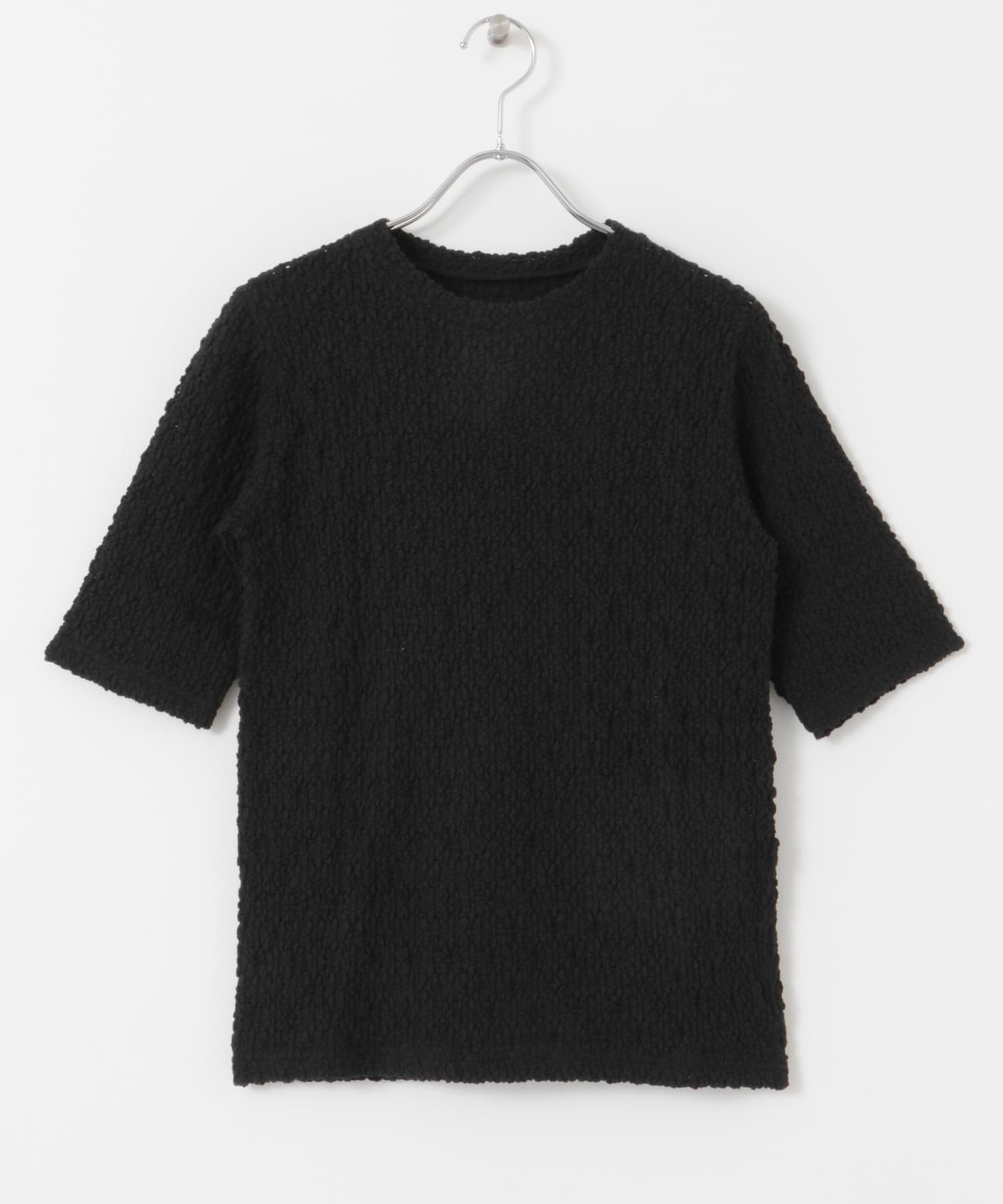 ポコポコレース5分袖Tシャツ BLACK M