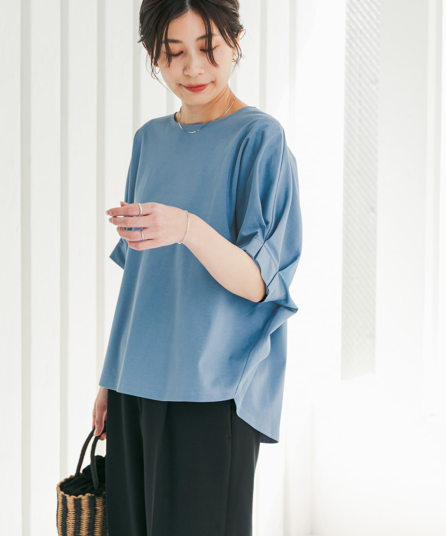 『仁村紗和さん着用』『UR TECH』サマシェアタックスリーブプルオーバー