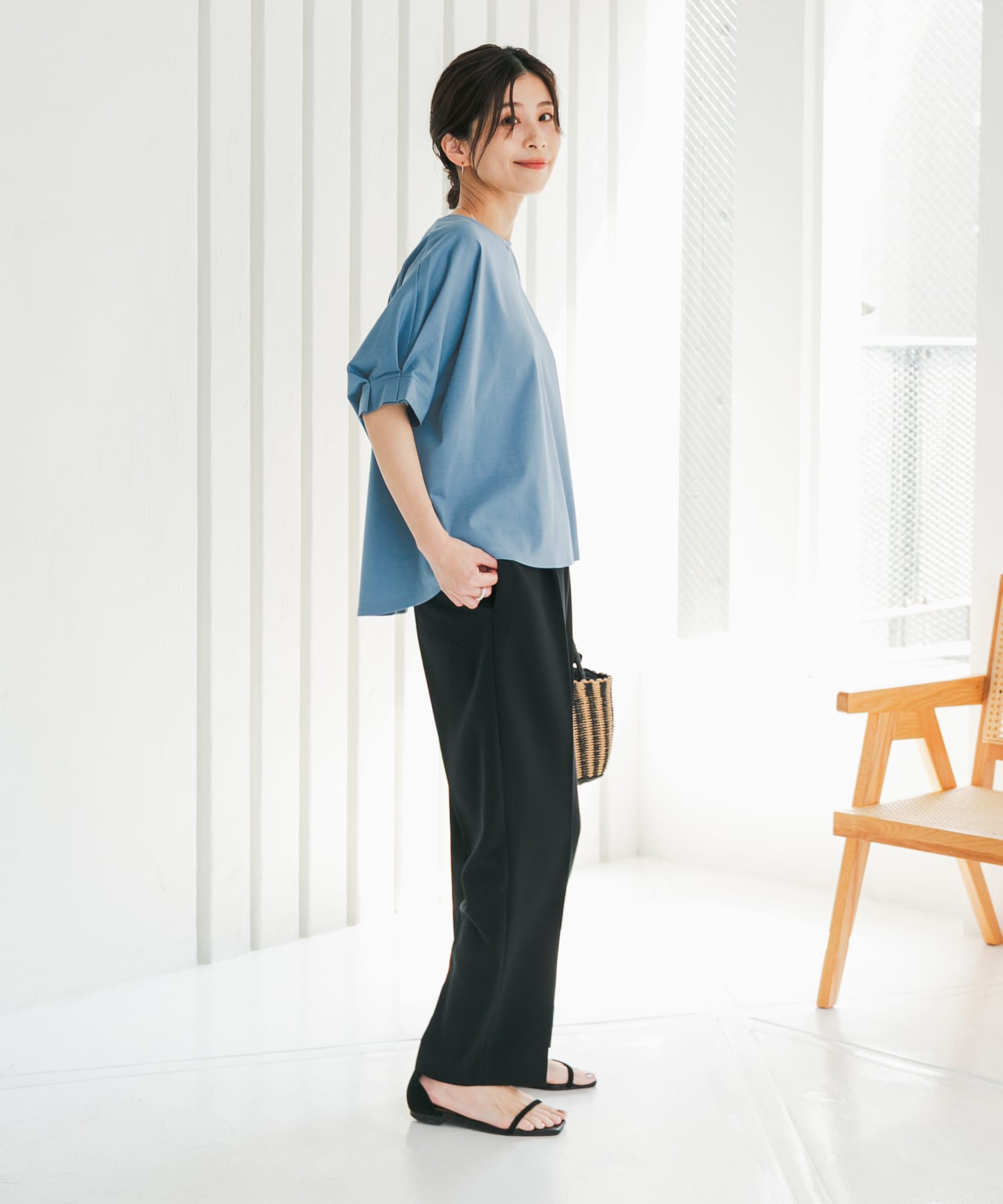 仁村紗和さん着用』『UR TECH』サマシェアタックスリーブプルオーバー