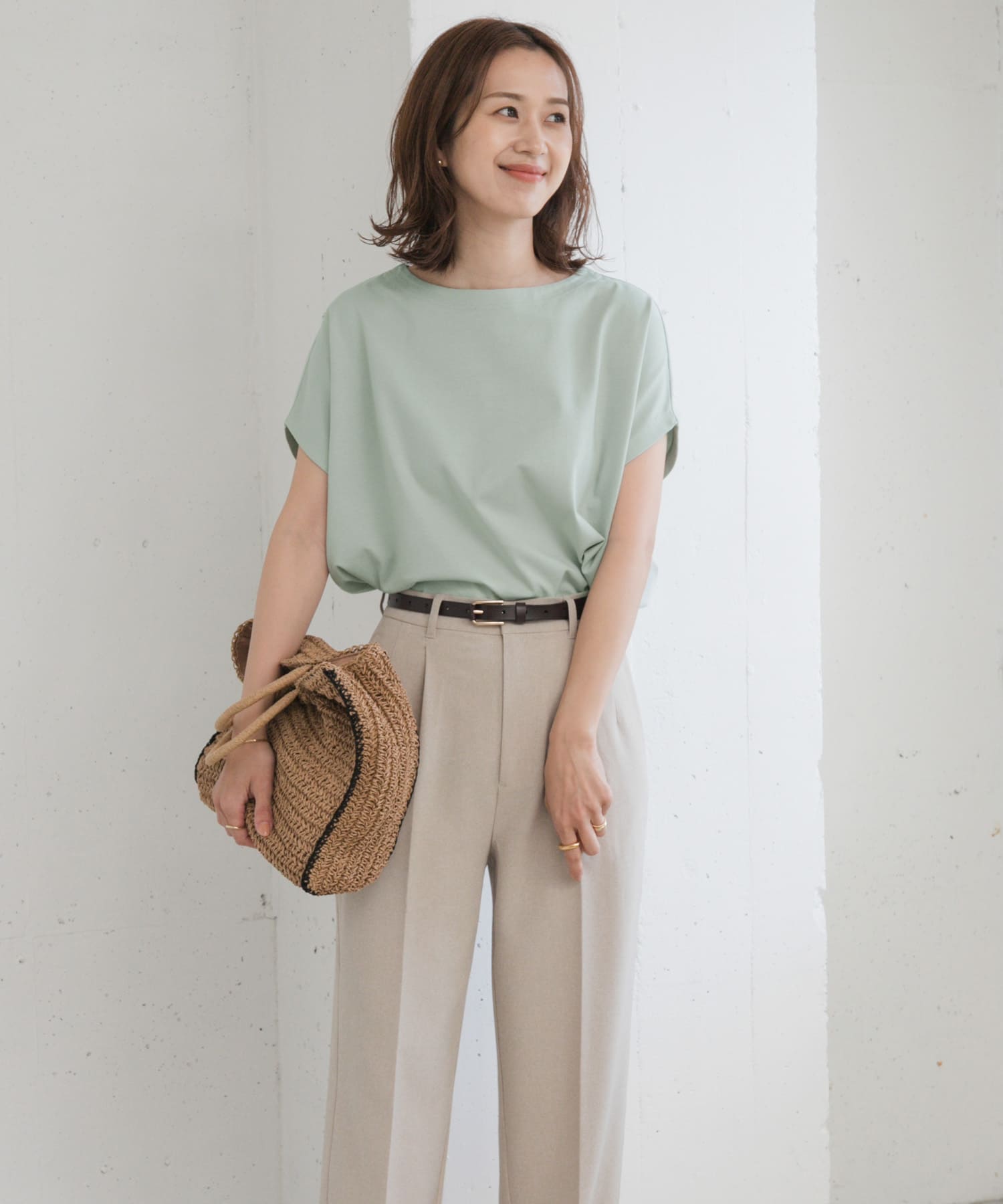 ドライコットンボートネックプルオーバー(M MINT): トップス｜URBAN