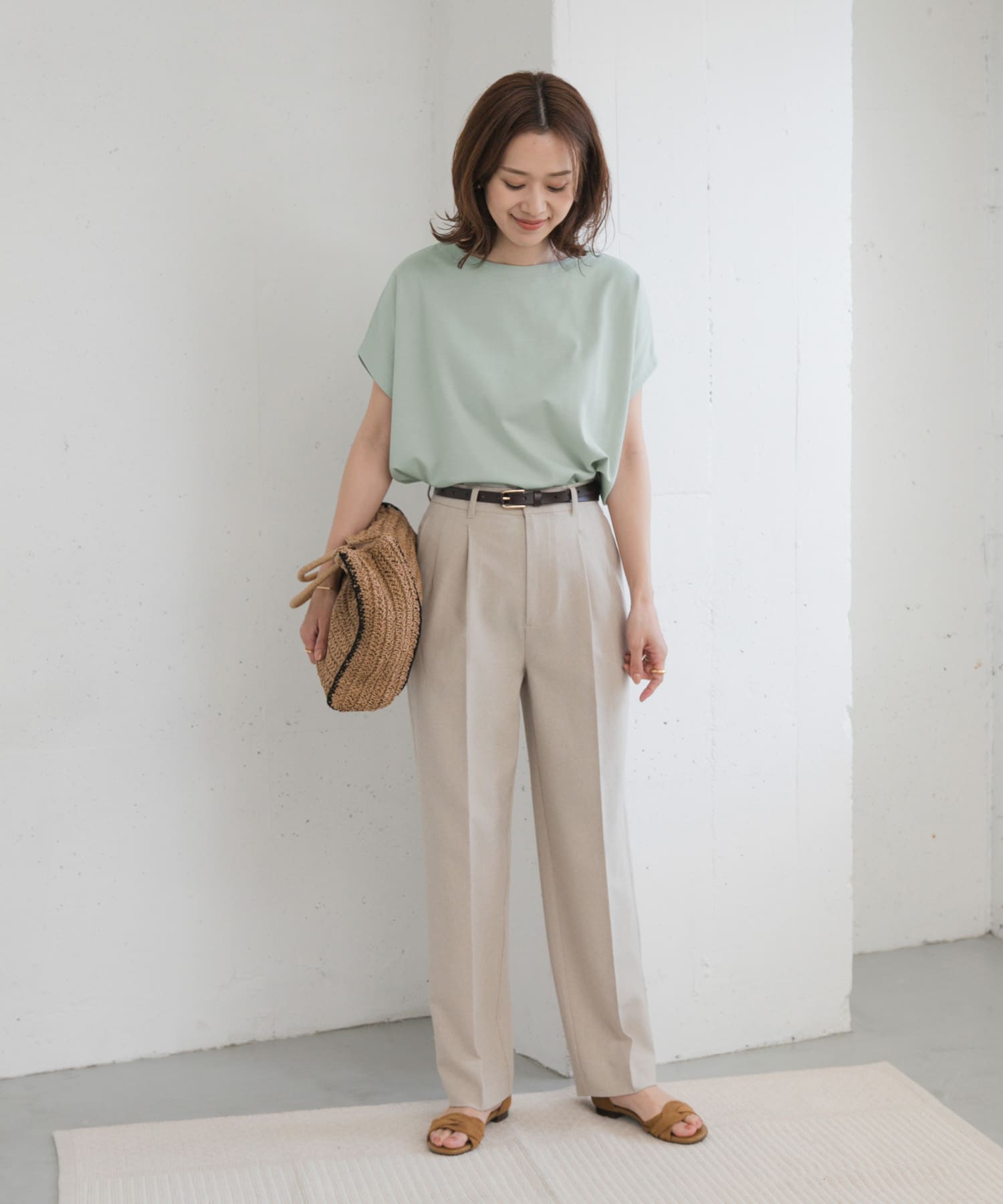 ドライコットンボートネックプルオーバー(M MINT): トップス｜URBAN