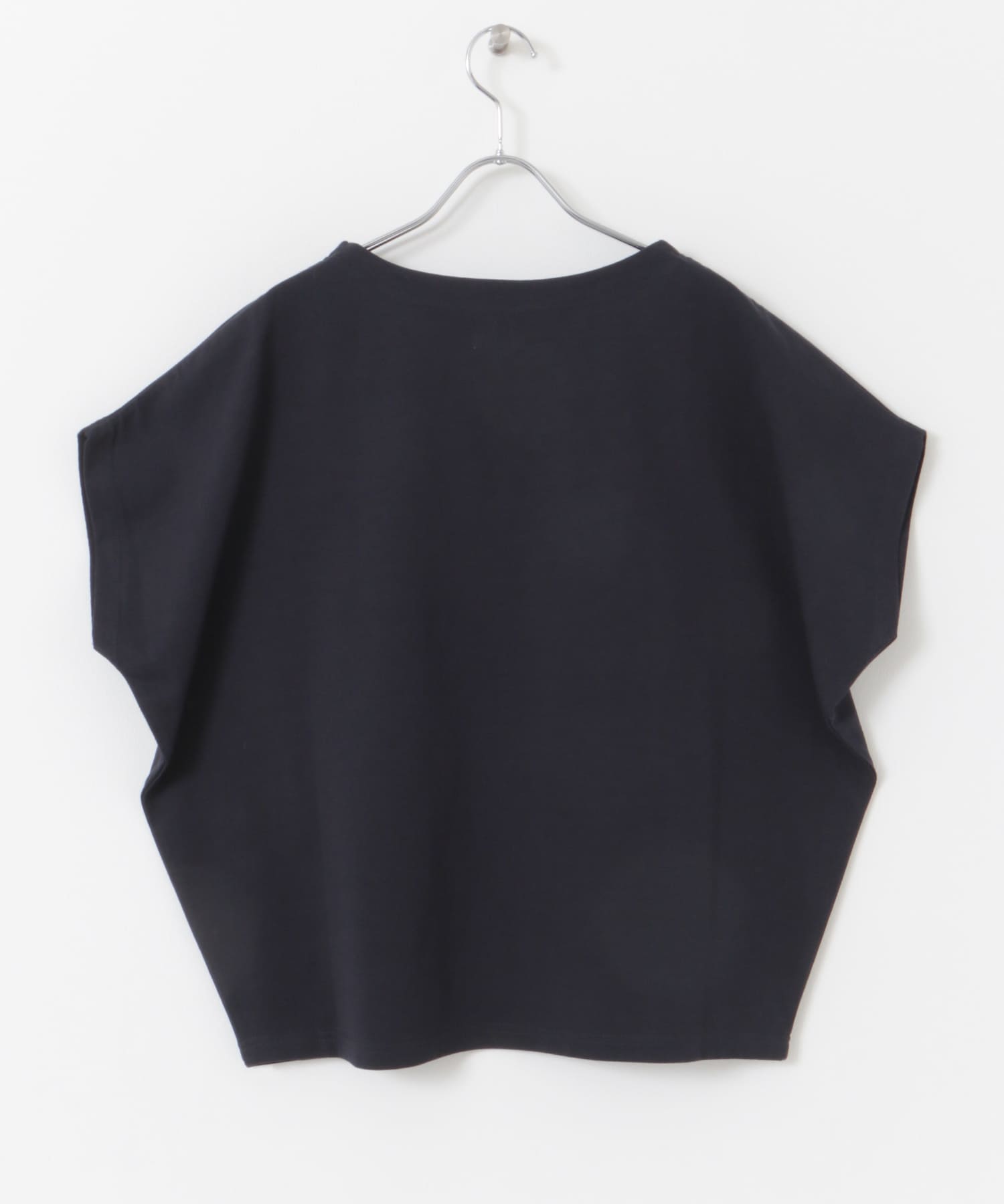 ドライコットンボートネックプルオーバー NAVY M
