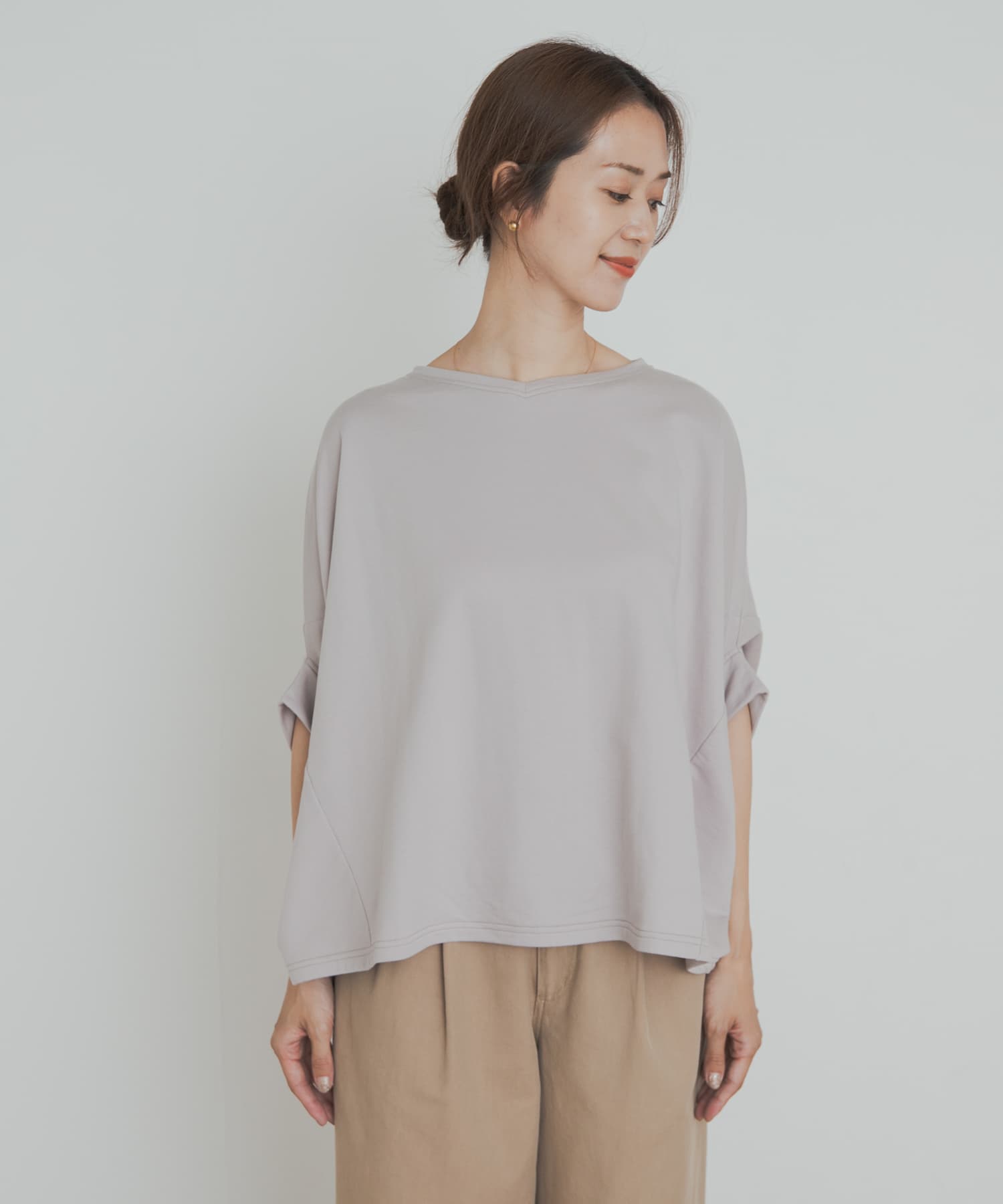 【MIESROHE】リブ編立裏毛プルオーバー MIESROHE（ミースロエ）の「リブ編立裏毛プルオーバー（Tシャツ