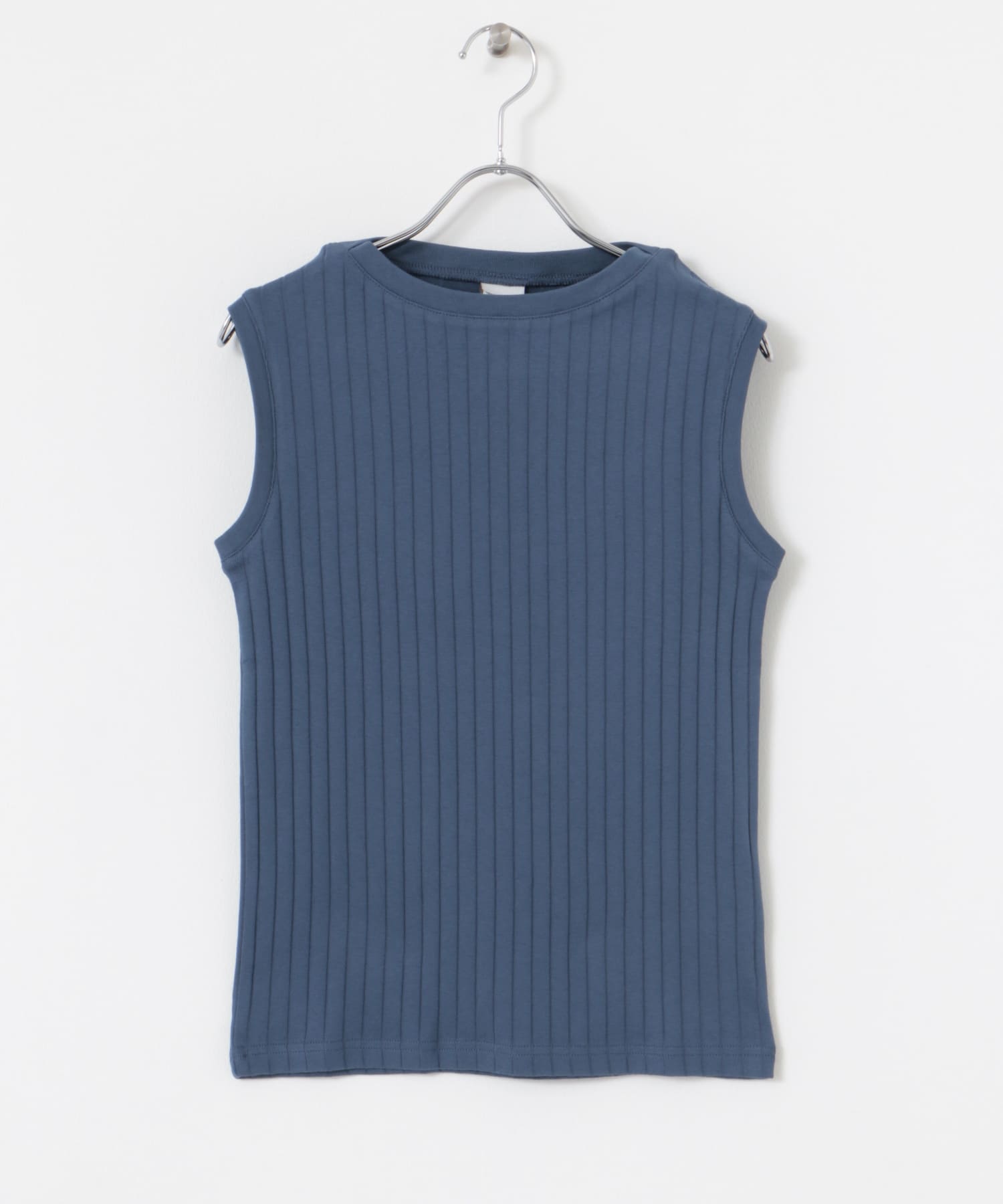 針抜きノースリーブカットソー BLUE M
