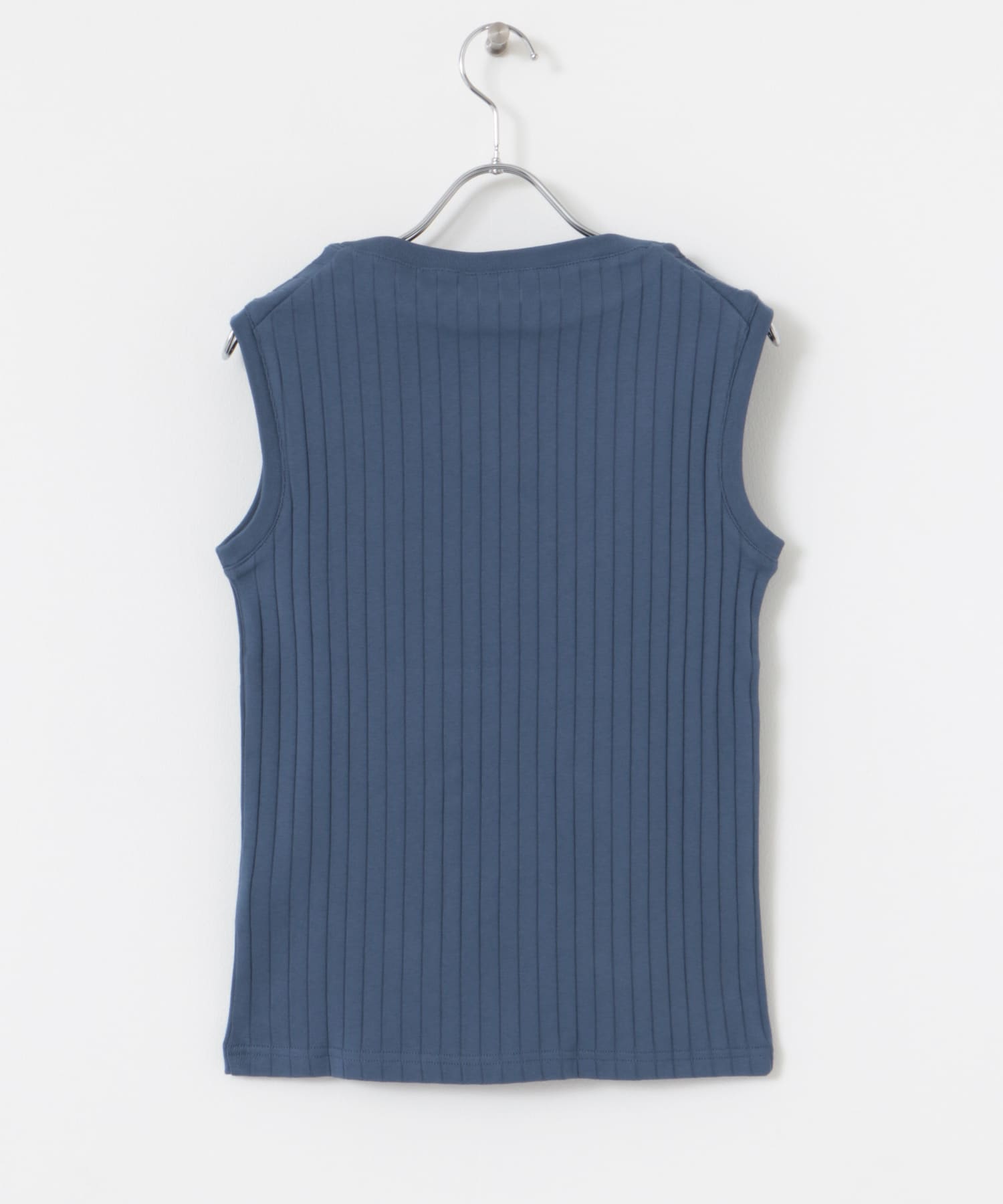 針抜きノースリーブカットソー BLUE M