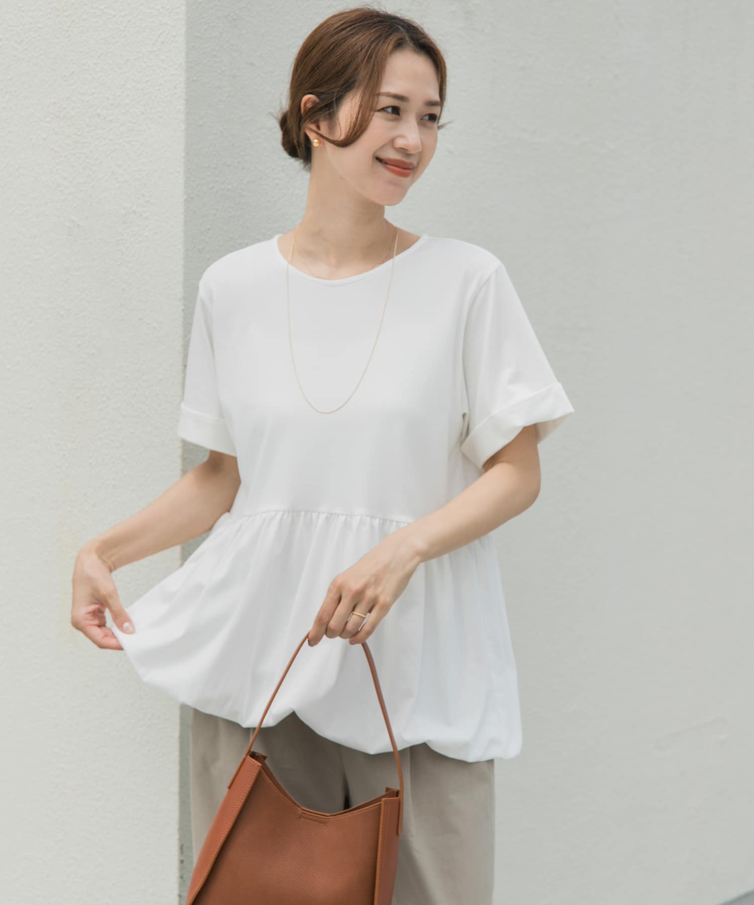 ペプラムバルーンTシャツ