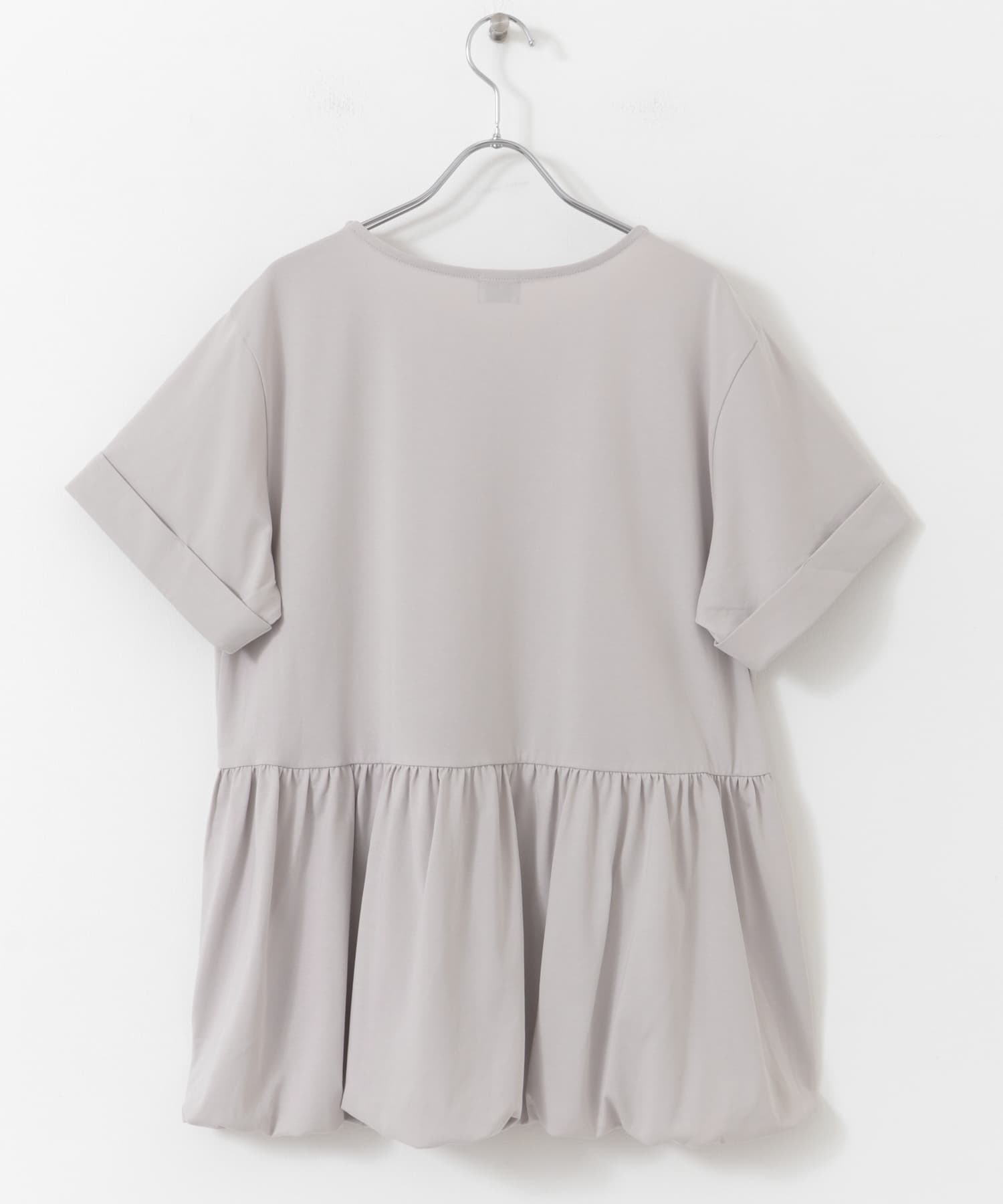 ペプラムバルーンTシャツ L.GRAY M