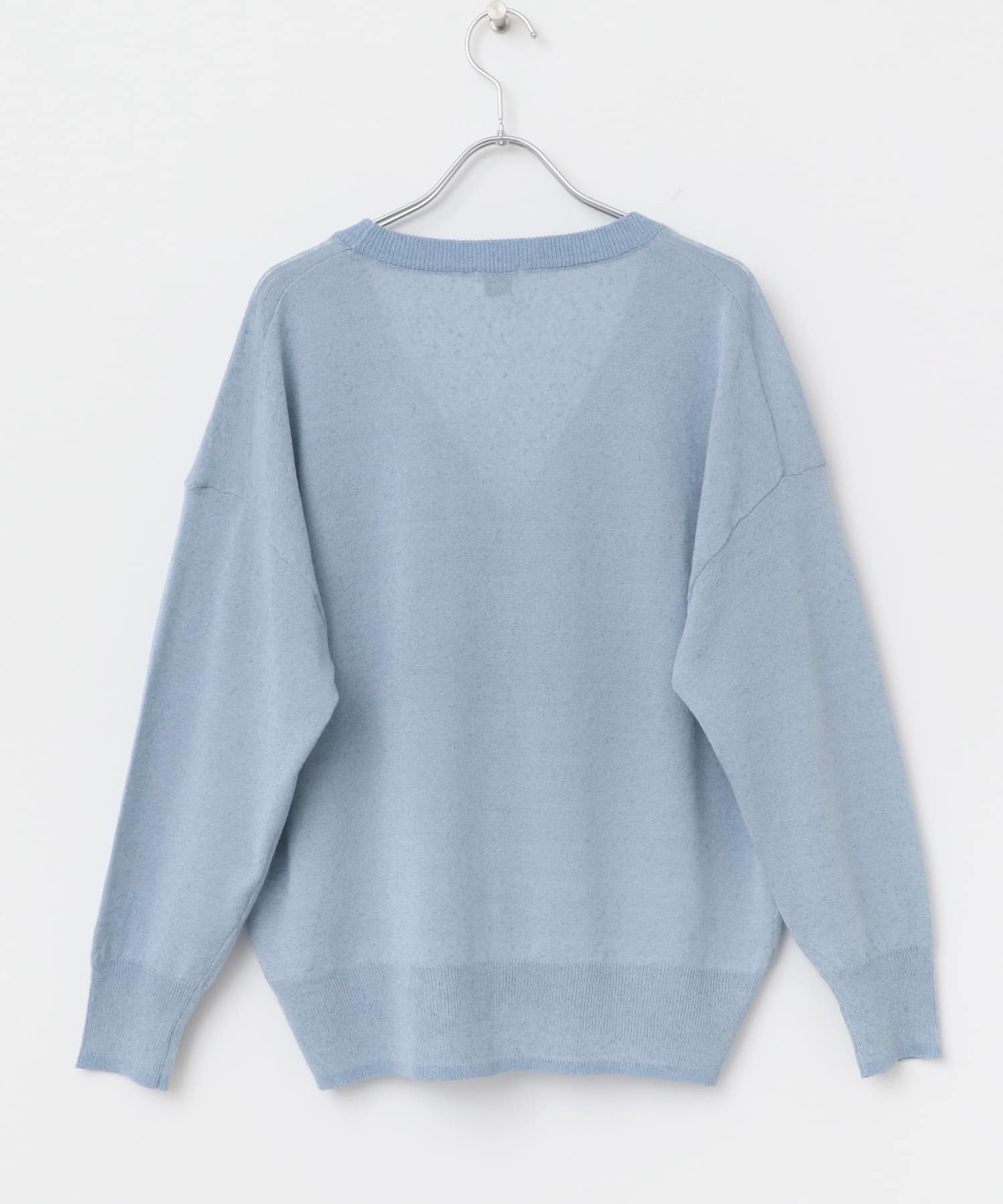 UR TECH ひやサラクール』リネン混Vネックショートカーディガン(M L