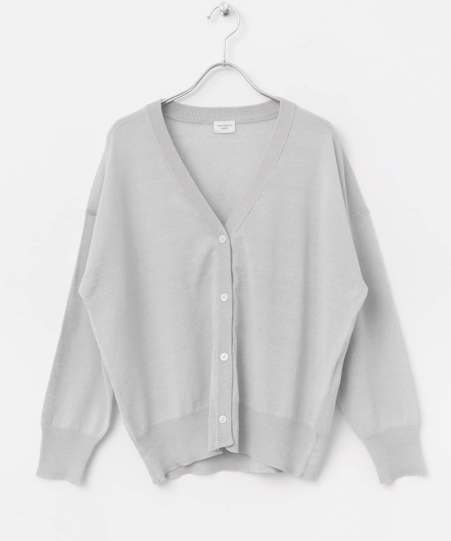 UR TECH ひやサラクール』リネン混Vネックショートカーディガン(M L