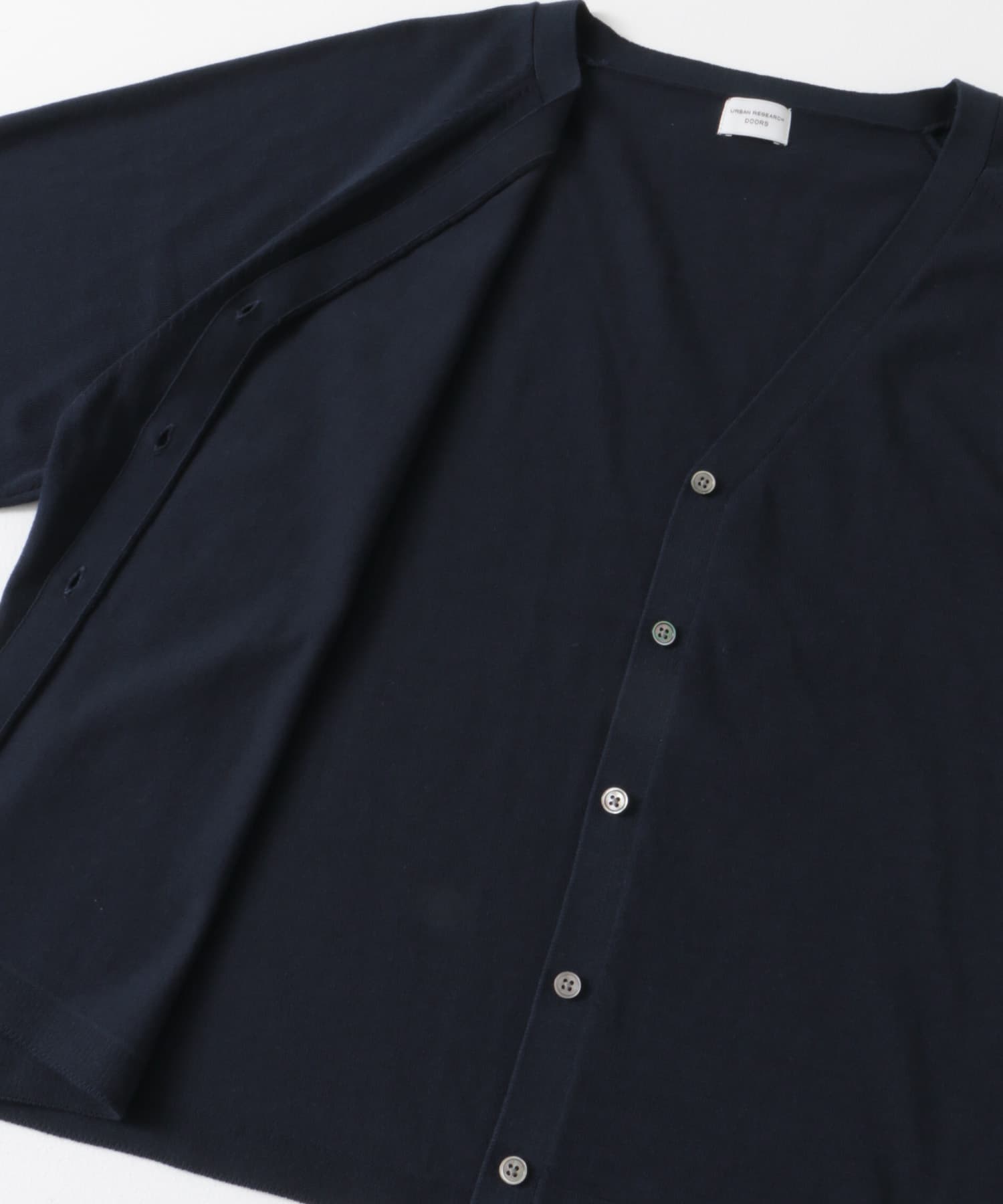 UR TECH ひやサラクール』コットンラグラン半袖カーディガン(M NAVY