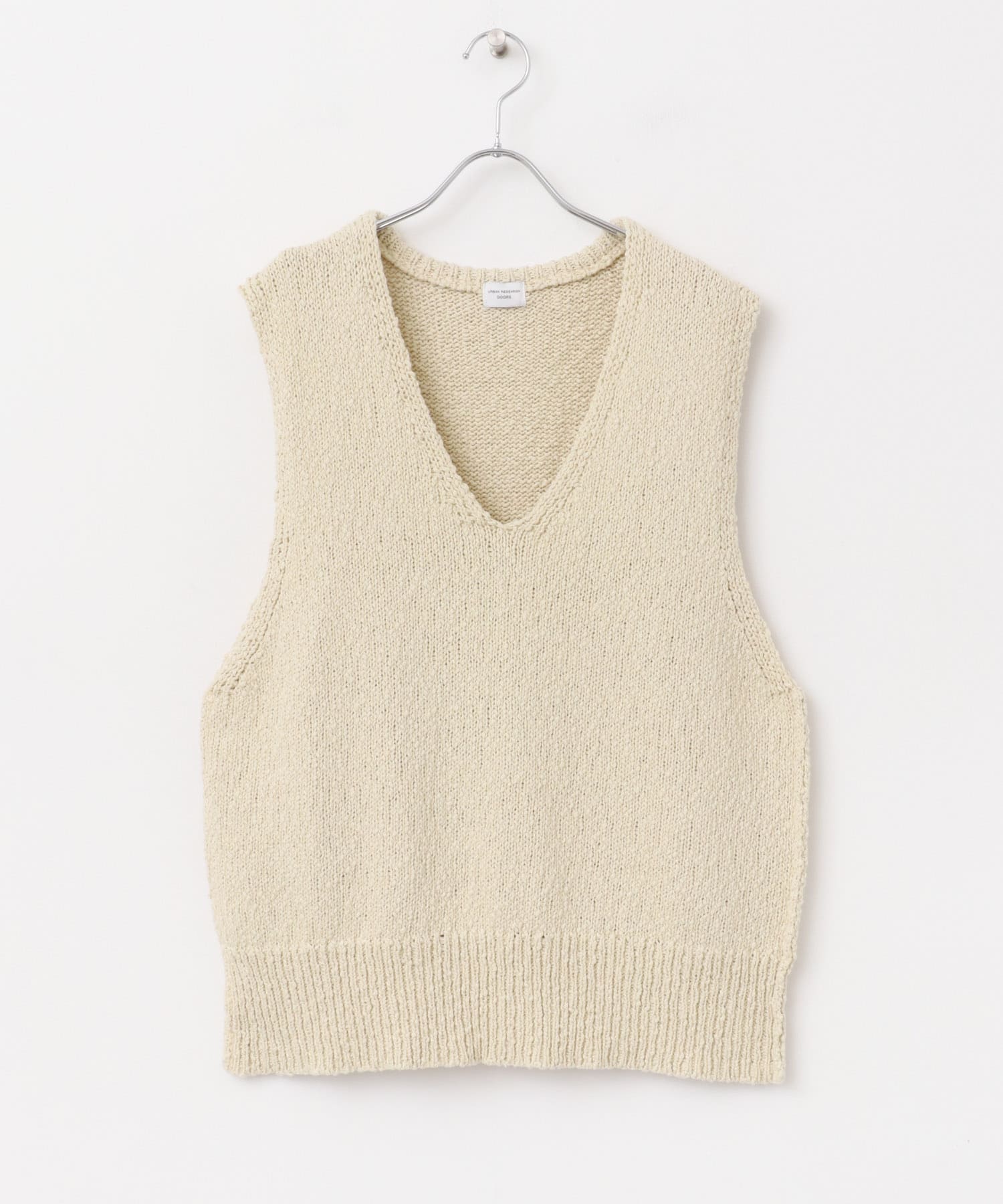 コットンブークレ深Vベスト NATURAL M