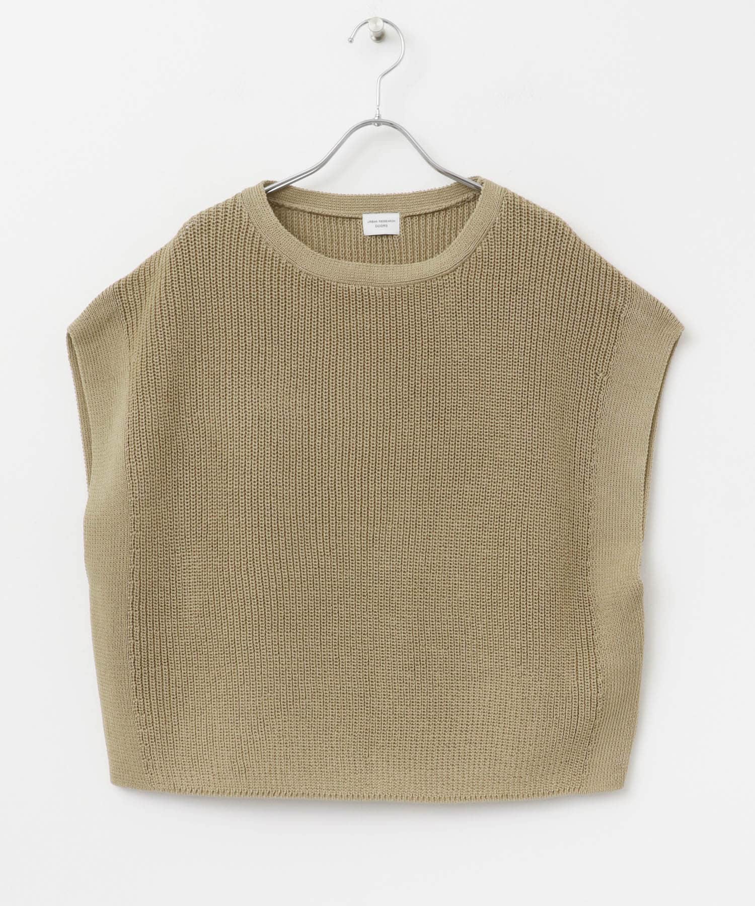 リネンライクニットプルオーバー BEIGE M