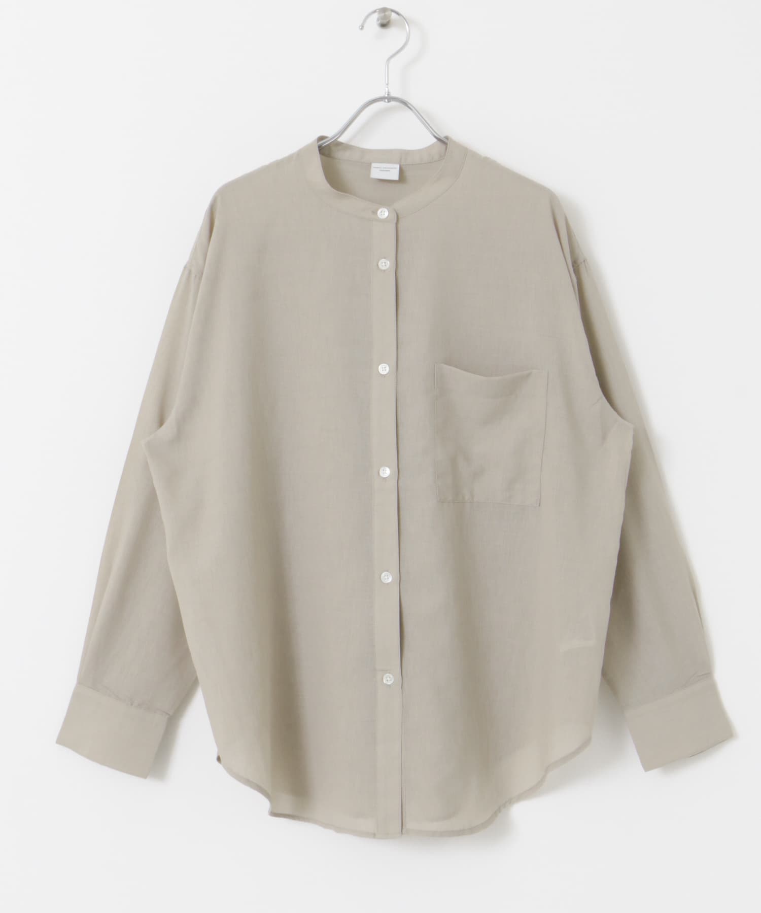 『再入荷』『UR TECH』バンドカラーシャツ BEIGE M