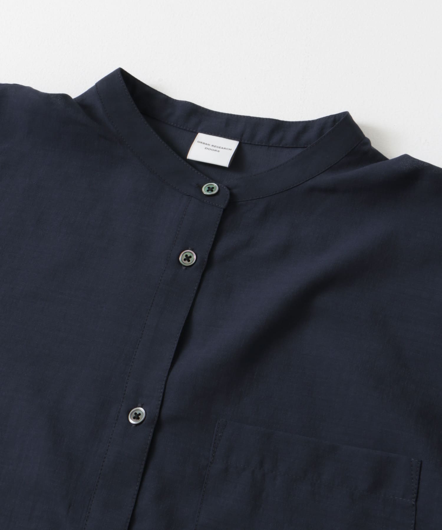 『再入荷』『UR TECH』バンドカラーシャツ NAVY M