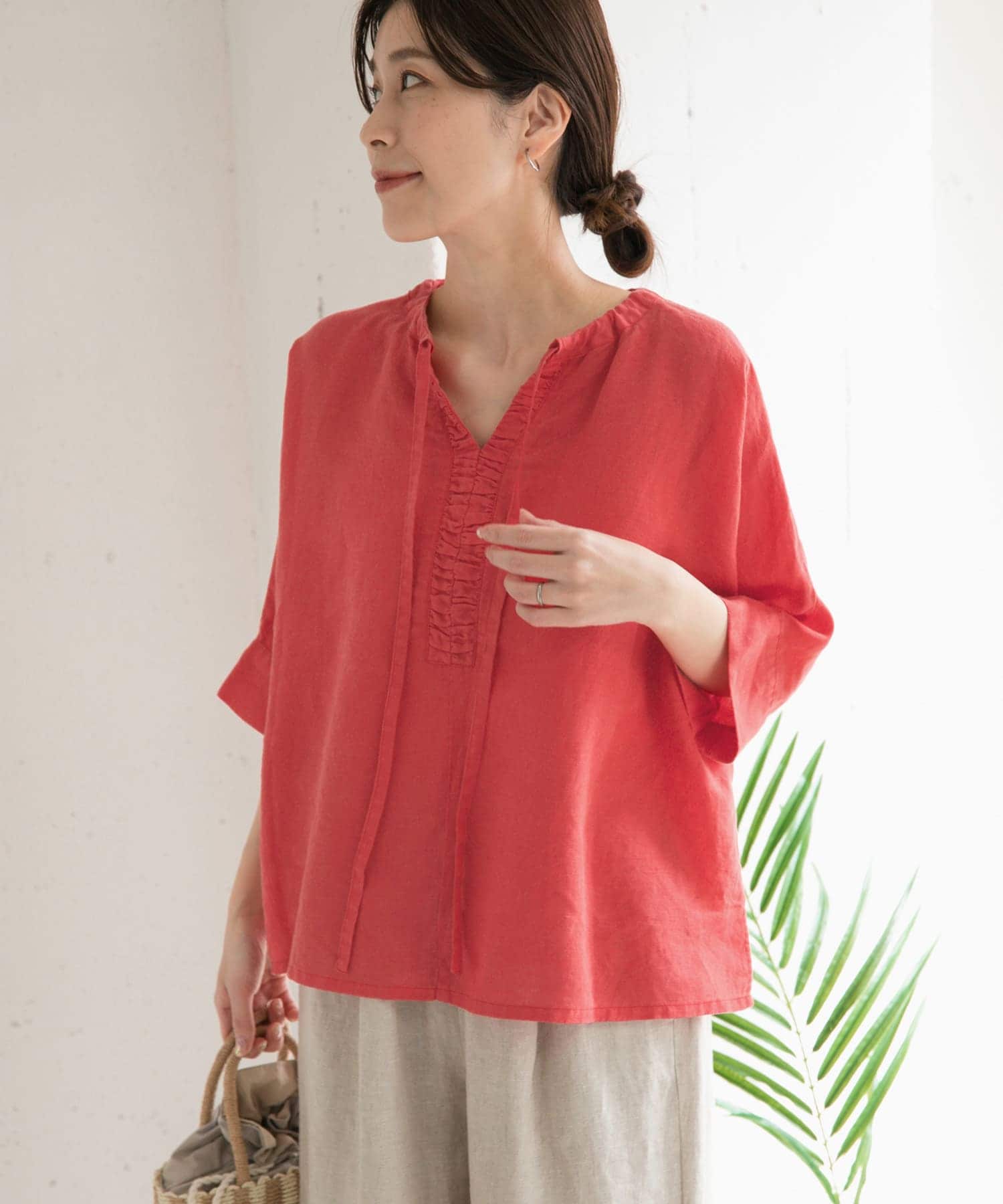 リネン2WAYブラウス