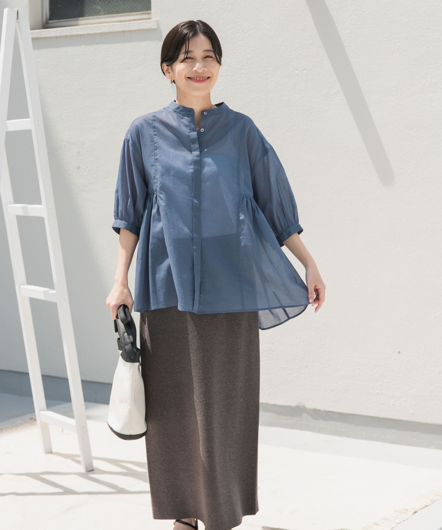 UR TECH』ボイルサイドギャザーブラウス(M CHERRY): トップス｜URBAN