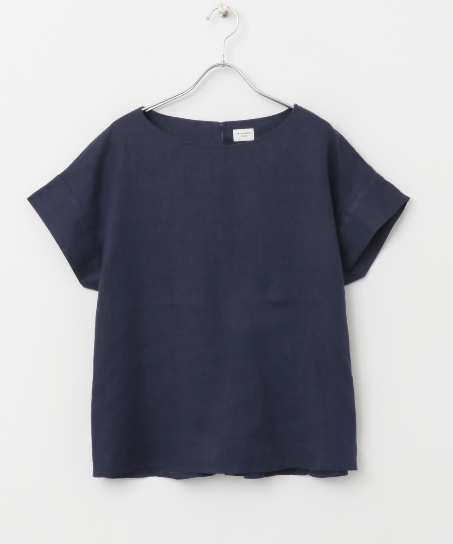 リネンバックタックブラウス NAVY M