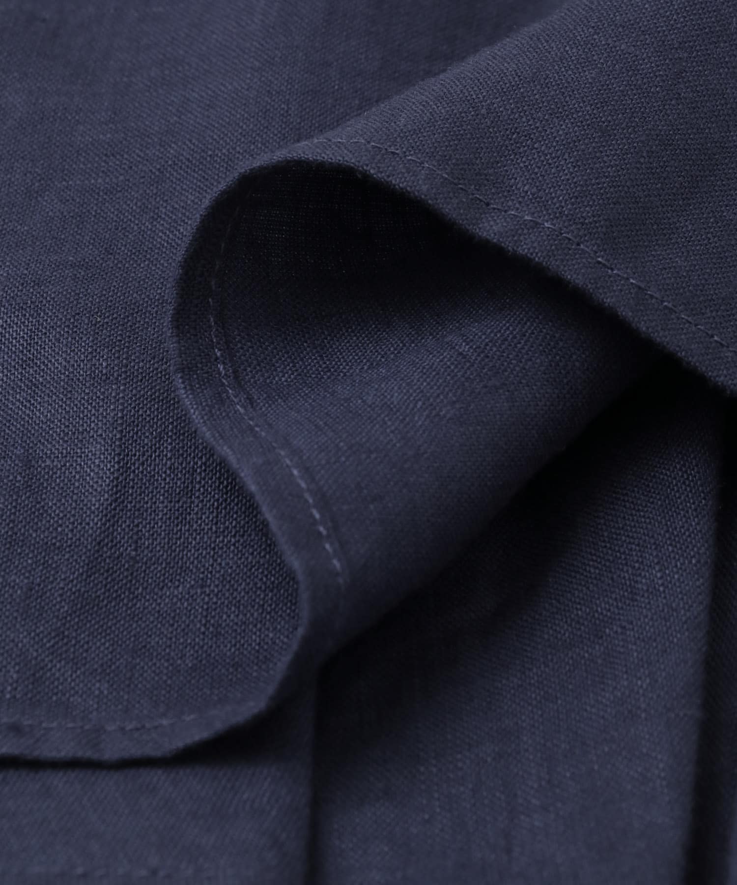 リネンバックタックブラウス NAVY M