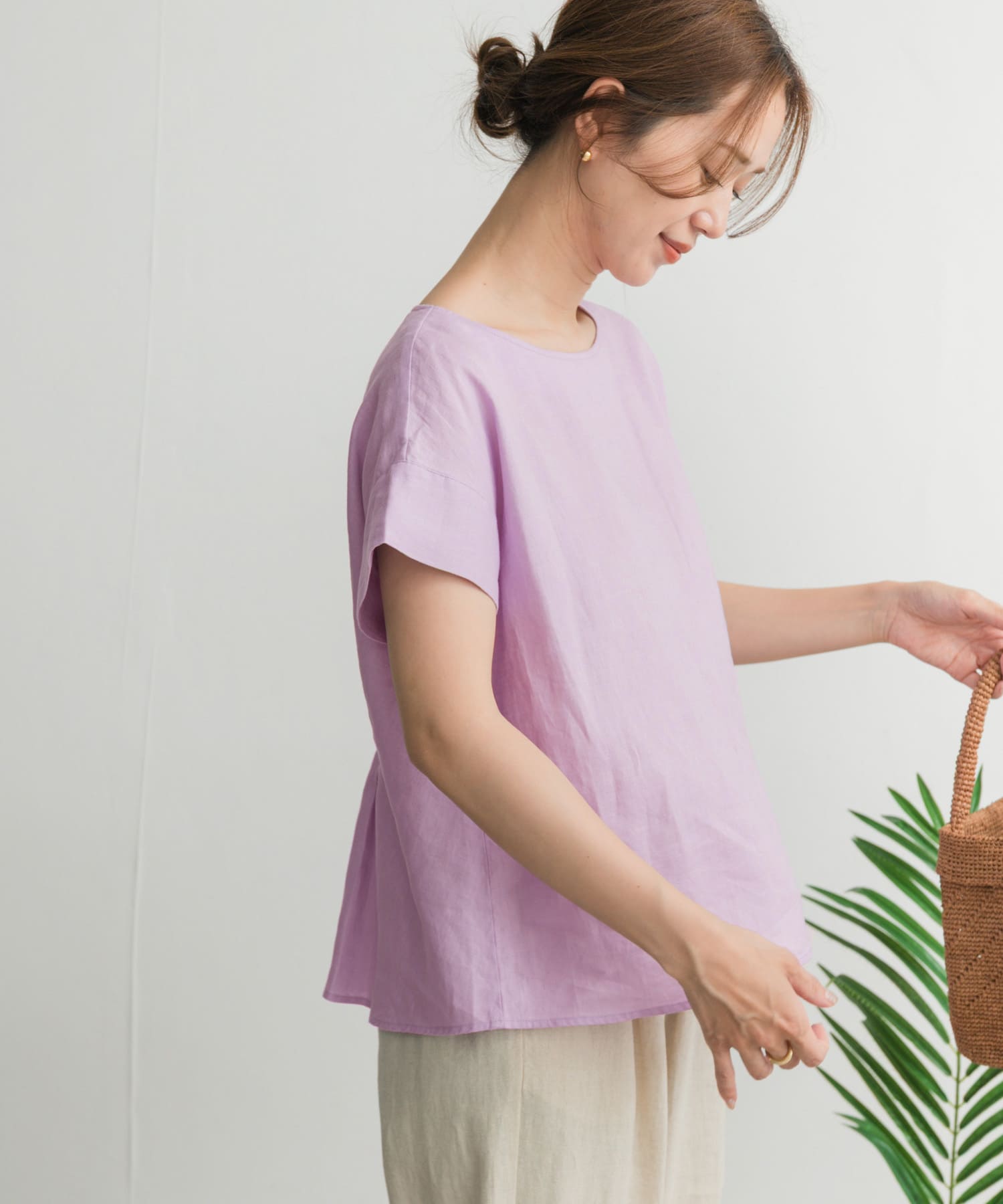 リネンバックタックブラウス(M OFF WHITE): トップス｜URBAN