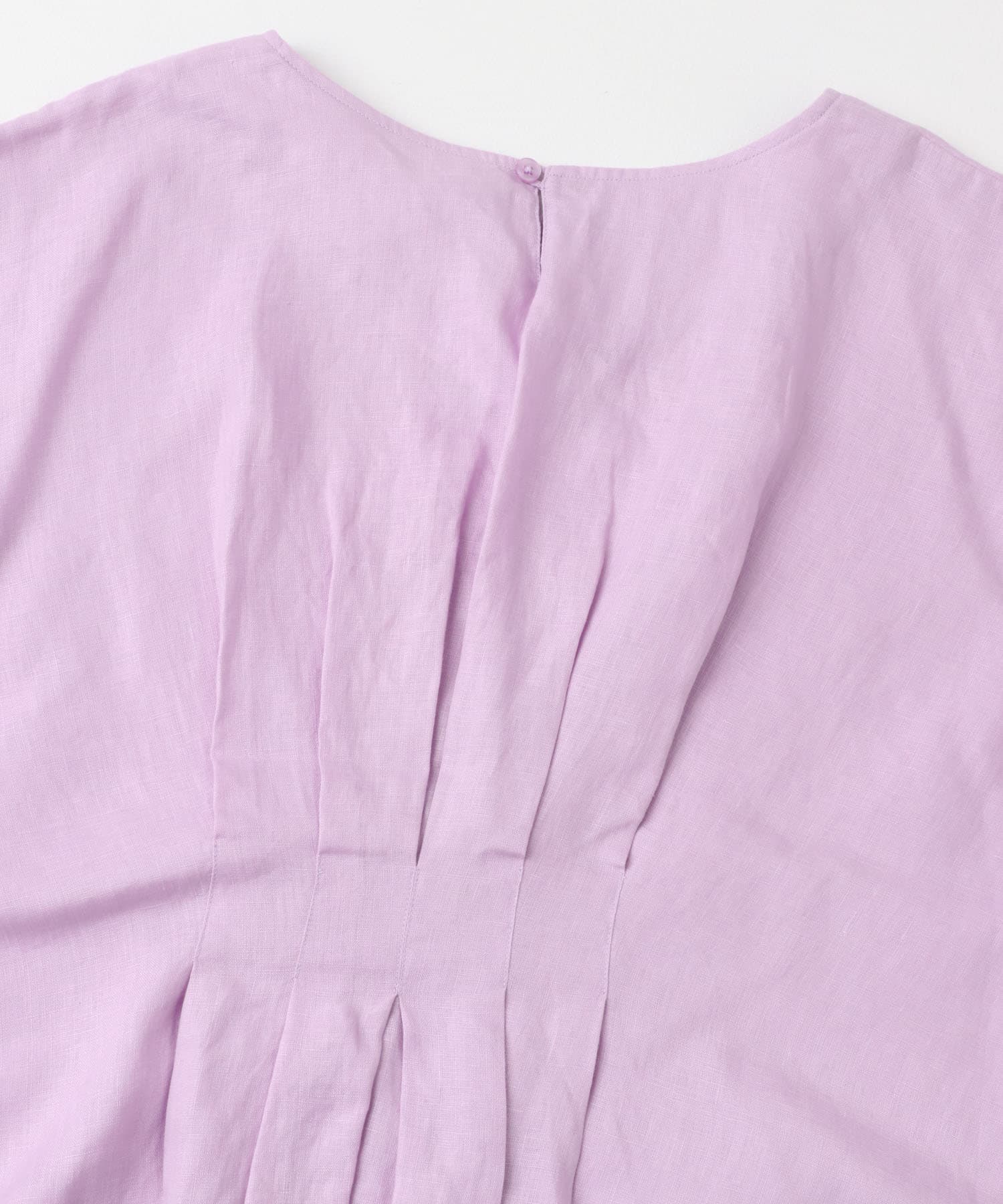 リネンバックタックブラウス LILAC M