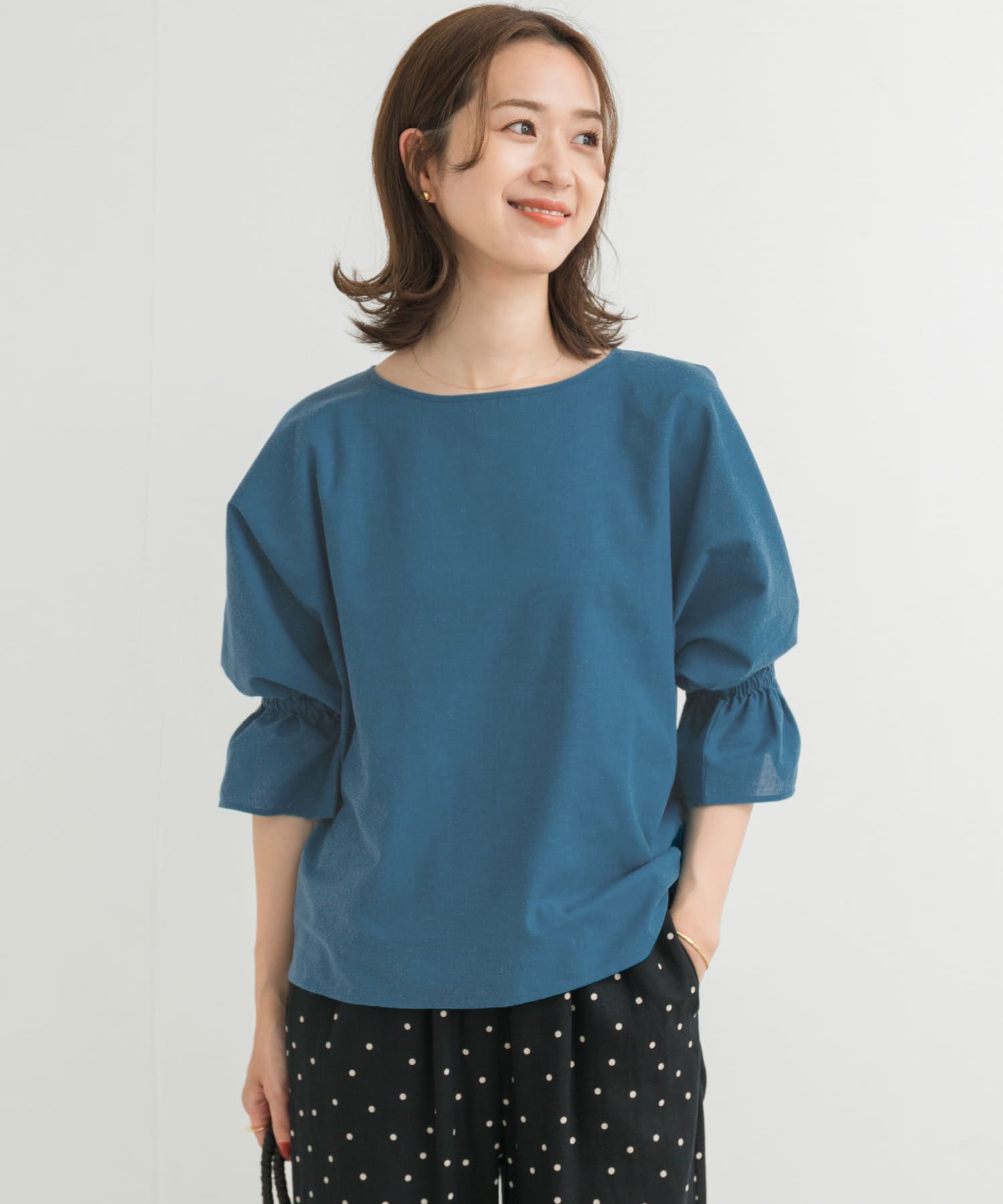 『WEB/一部店舗限定サイズ』『UR TECH 高機能リネン』キャンディースリーブブラウス