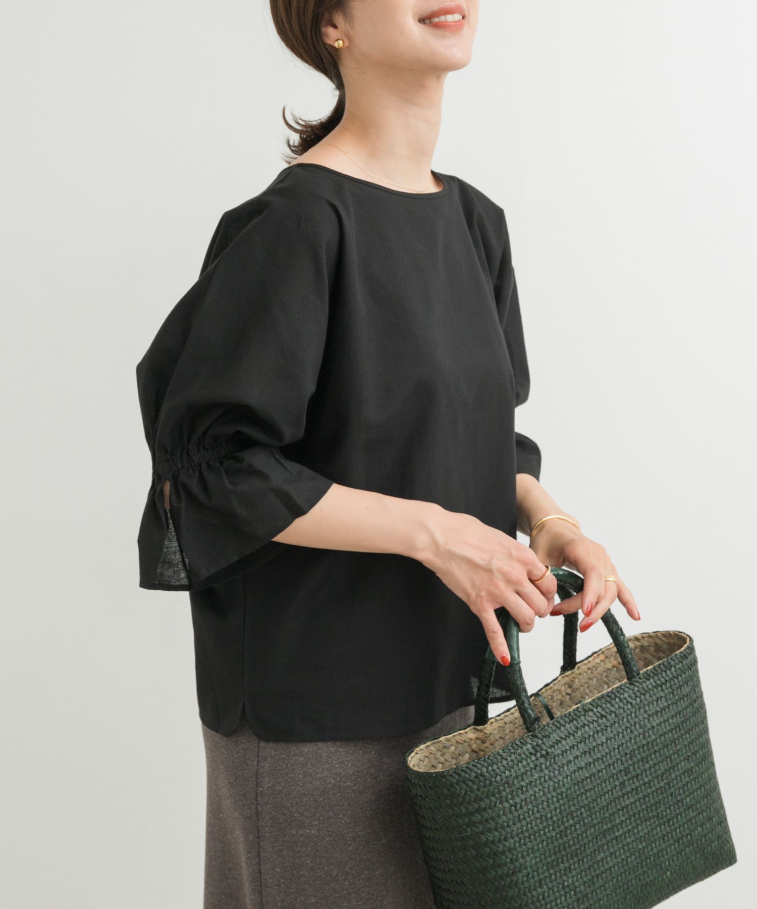 『WEB/一部店舗限定サイズ』『UR TECH 高機能リネン』キャンディースリーブブラウス