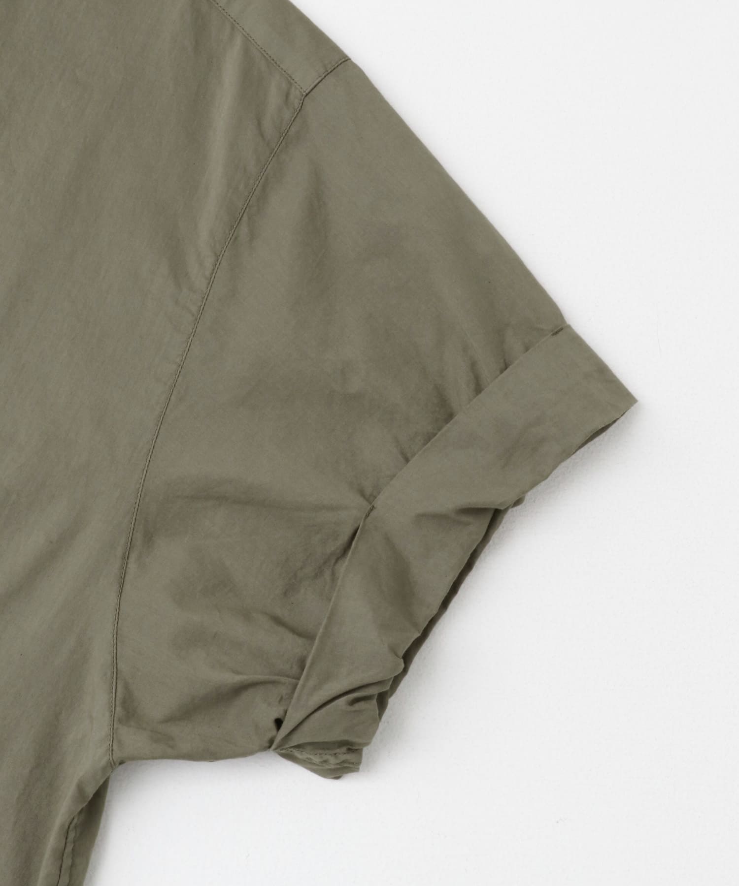 製品染めロールスリーブブラウス KHAKI M