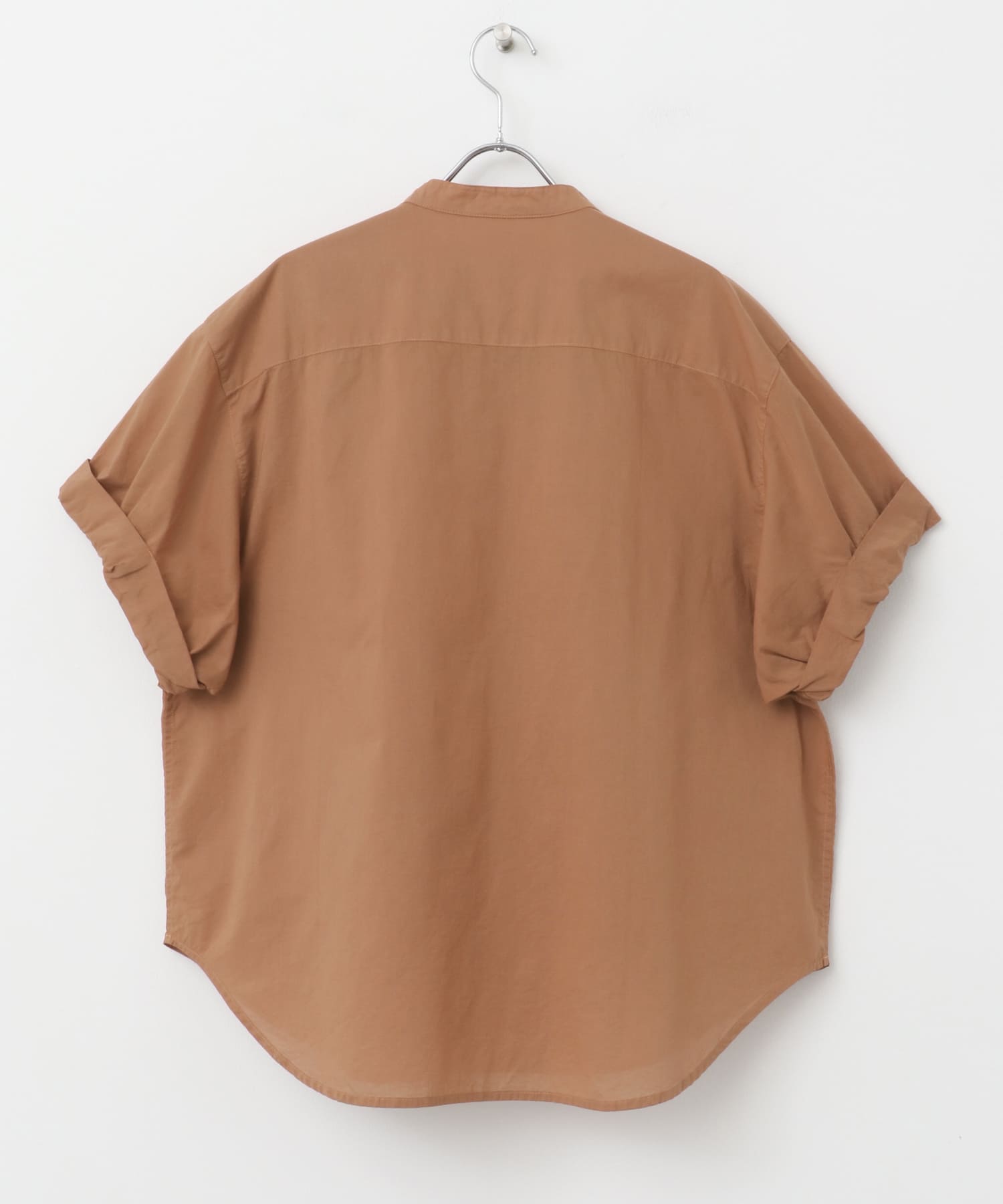 製品染めロールスリーブブラウス ORANGE M