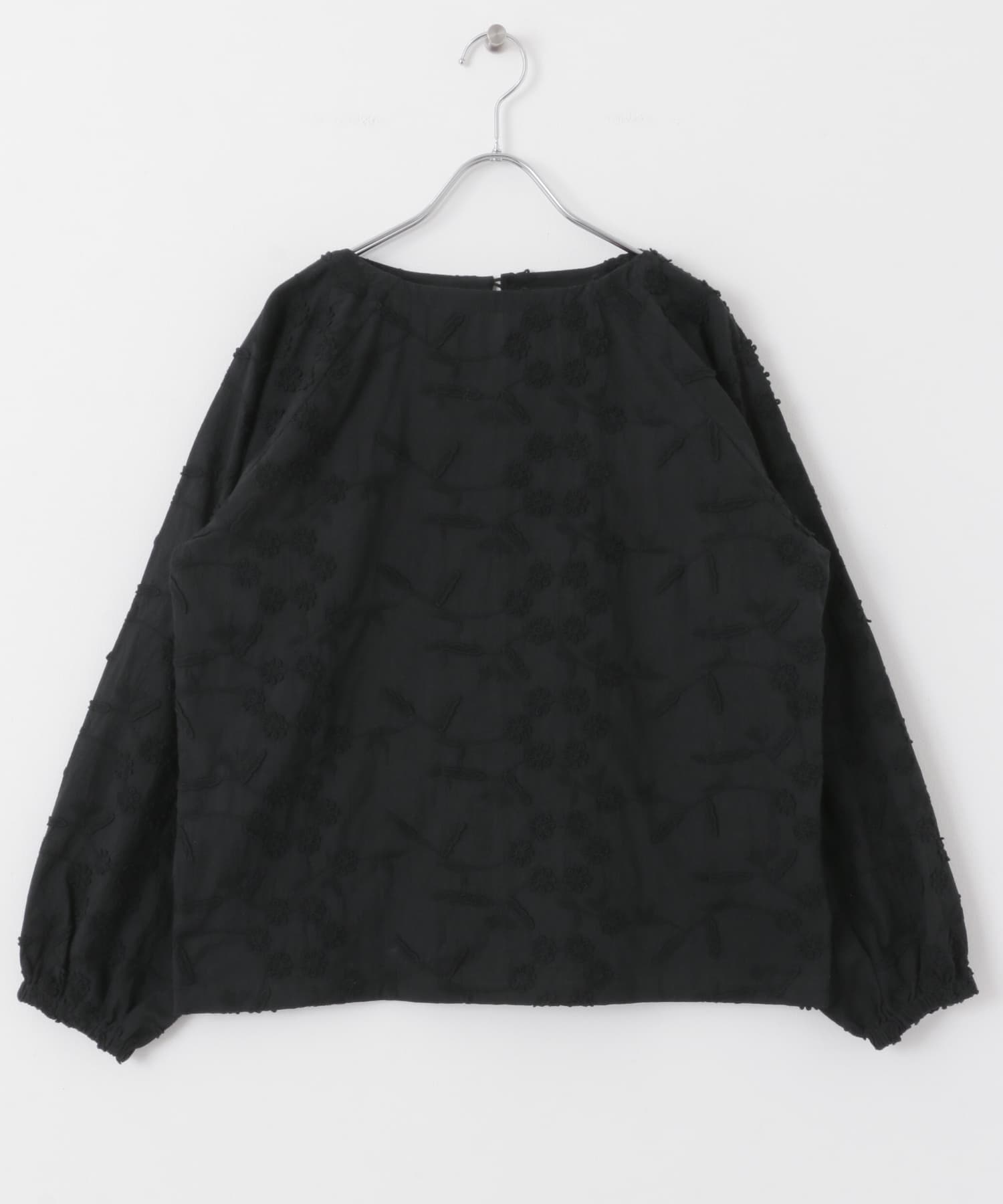 立体刺繍ブラウス BLACK M