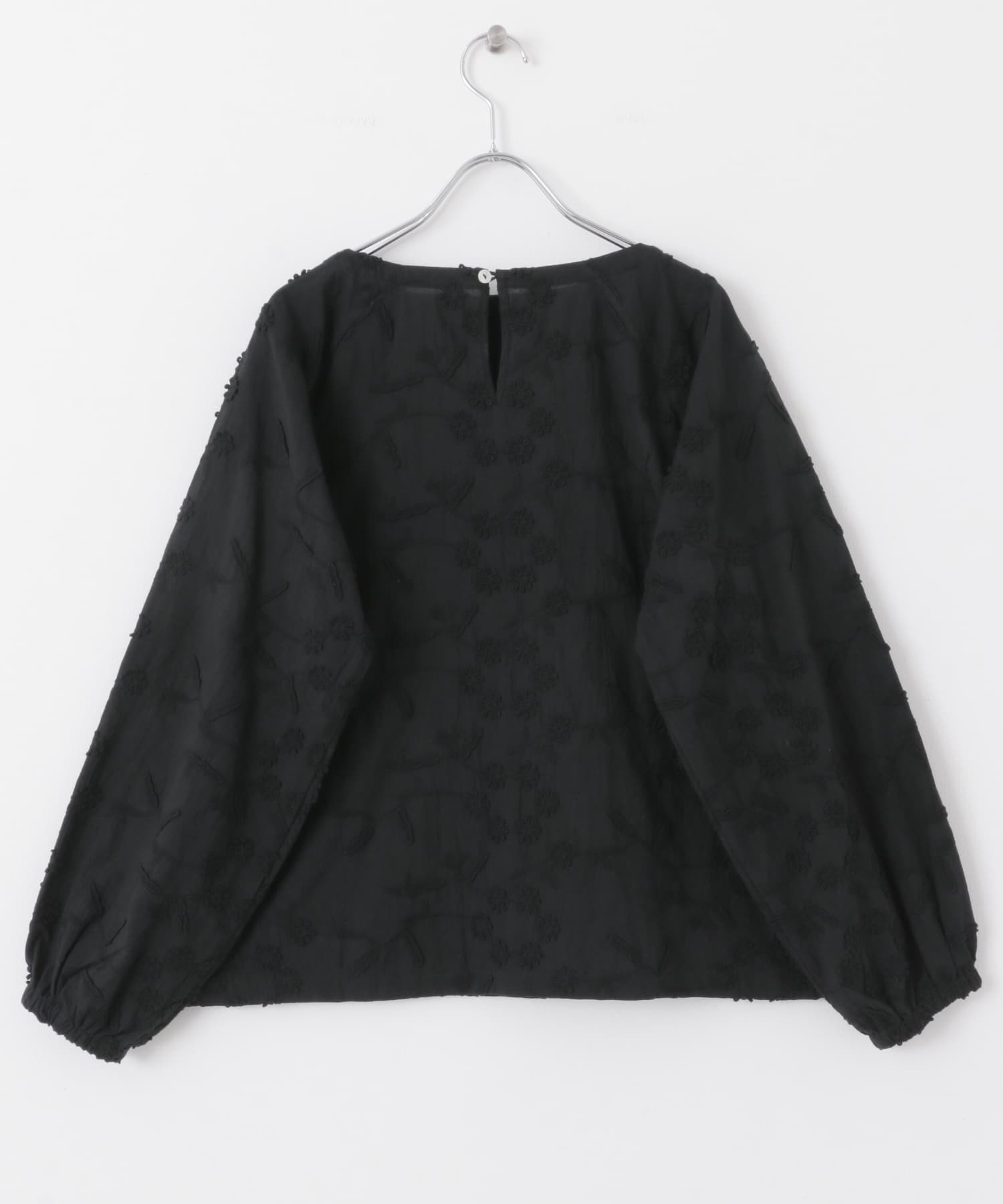 立体刺繍ブラウス BLACK M